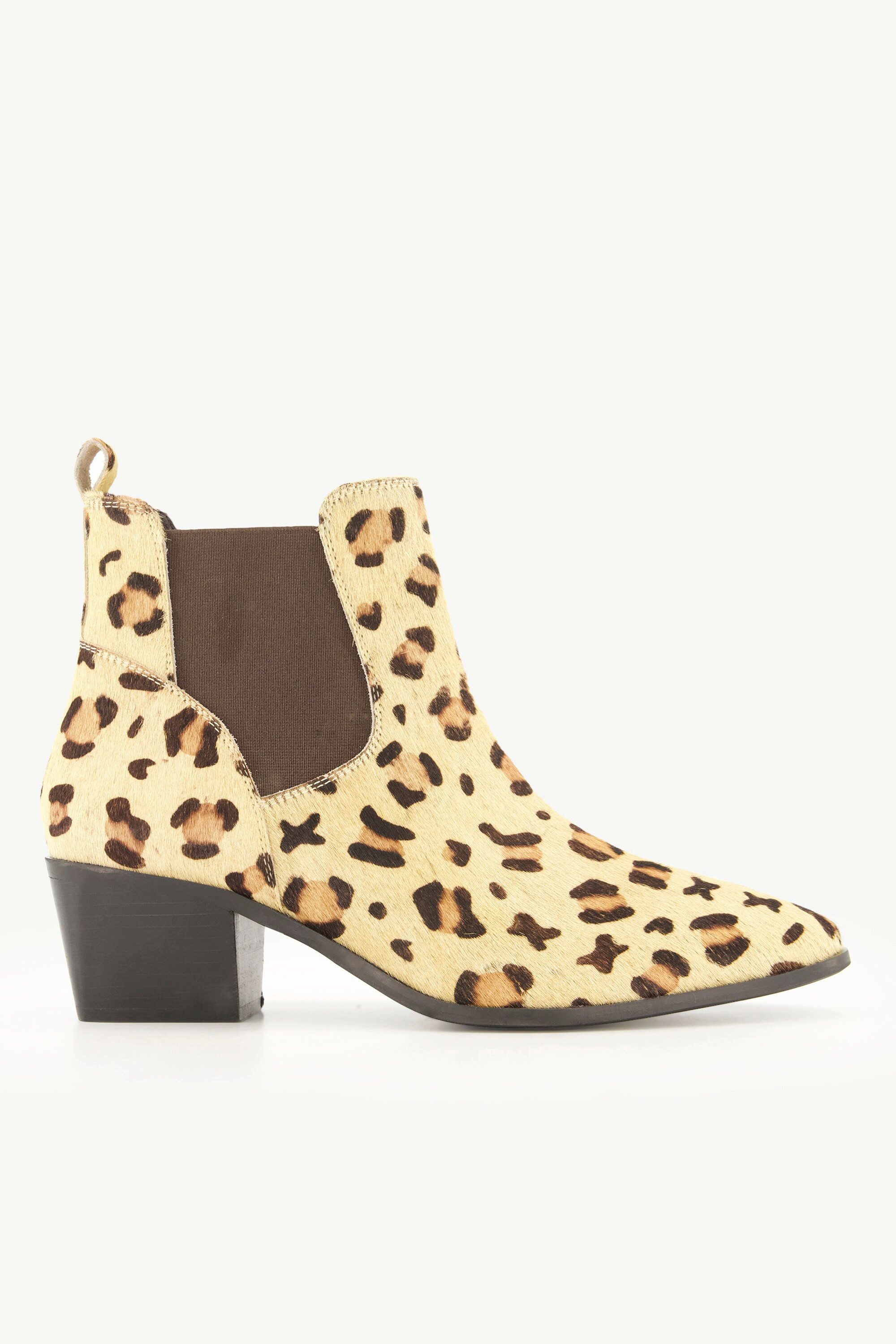 Ulla Popken Leder-Stiefeletten Leomuster Weite H Stiefel