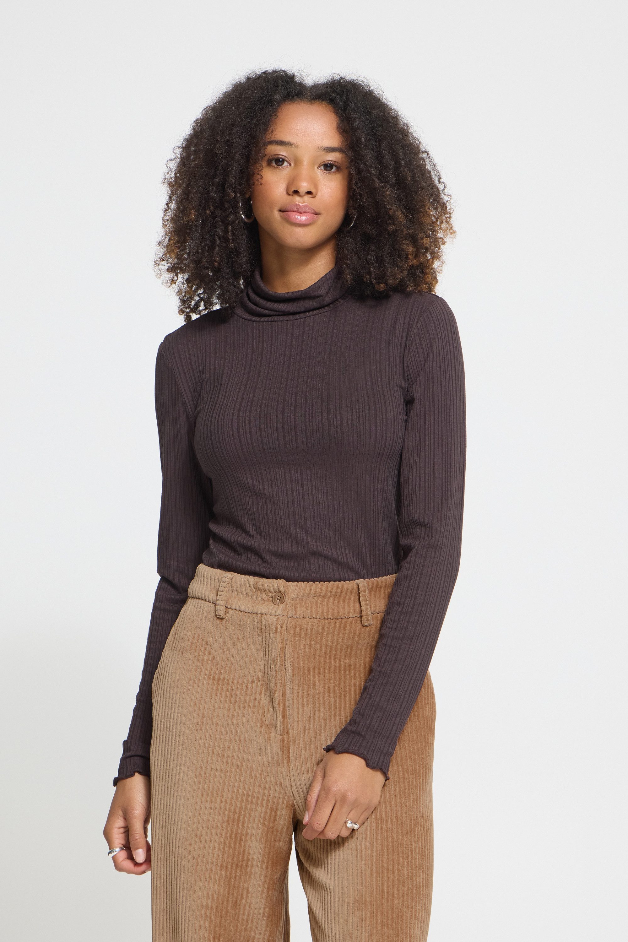 ICHI Rollkragenpullover Jersey-Rollkragen langarm IHCELLA