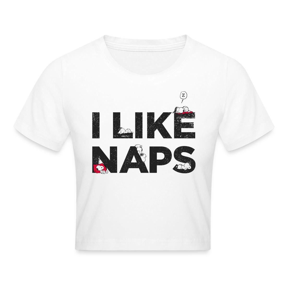 Spreadshirt T-Shirt Peanuts Snoopy I Like Naps Lustiger Spruch Crop Top (1-tlg)