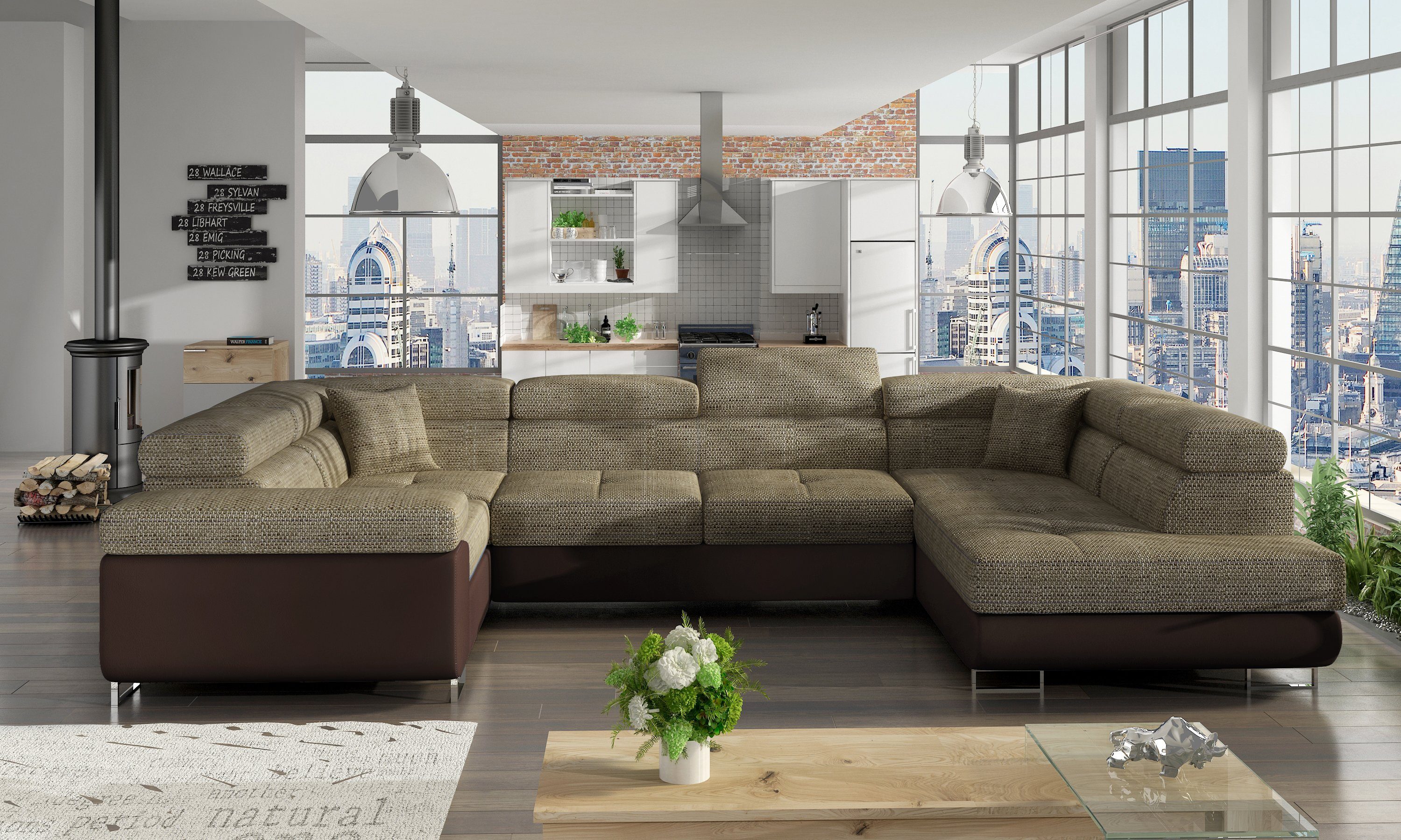 Möbel für Dich Ecksofa Ecksofa Letto in U-Form Berlin03Soft66