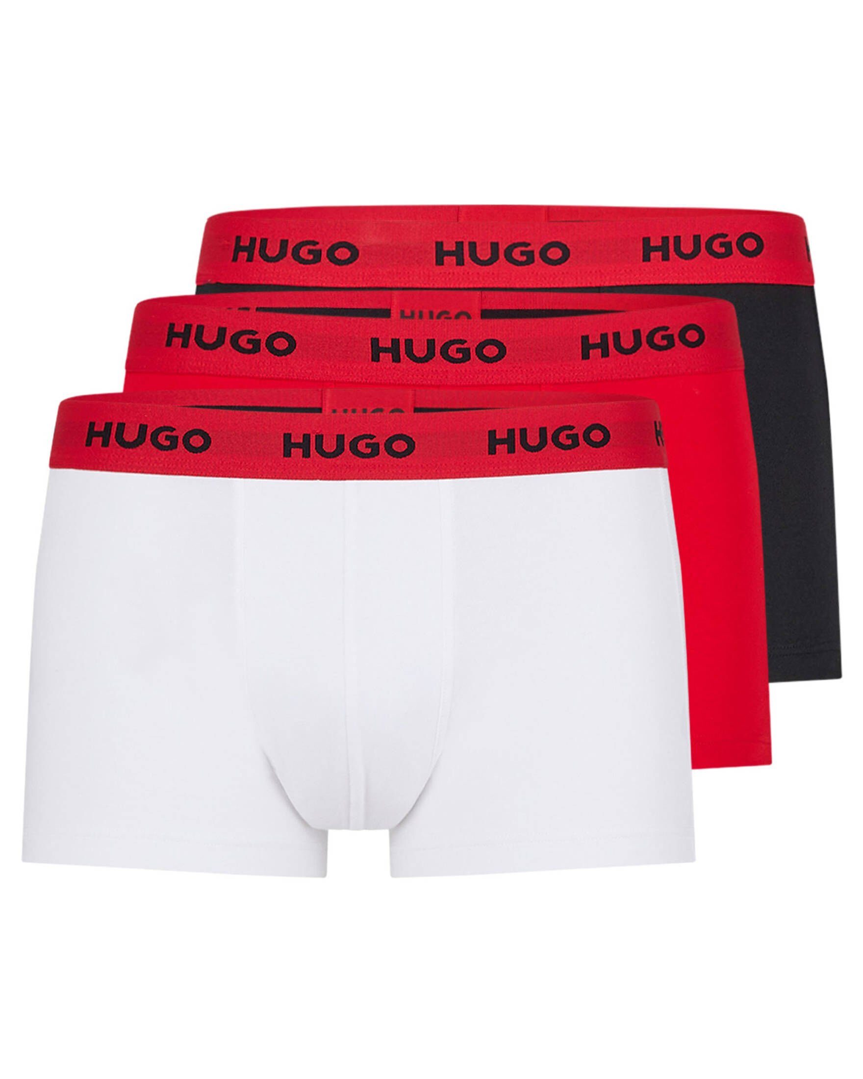 (3-St) / 3er-Pack Herren white 972 / black Retro PACK Pants red TRUNK HUGO Retropants TRIPLET