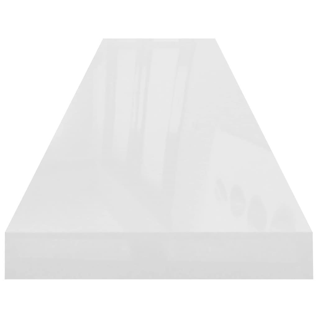 möbelando mit MDF LxBxH: Wandregal cm, aus Hochglanz-Weiß in (Honeycomb) 120x23,5x3,8 3016416, Metallhalter
