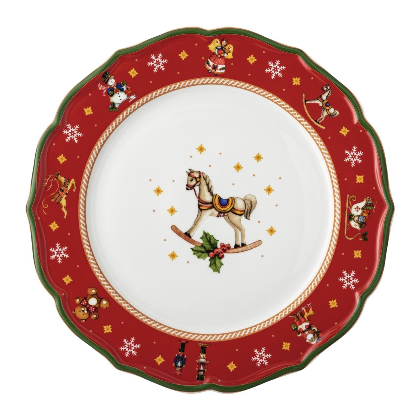 Speiseteller Teller flach 33 cm - Happy Wintertime red - 1 Stück
