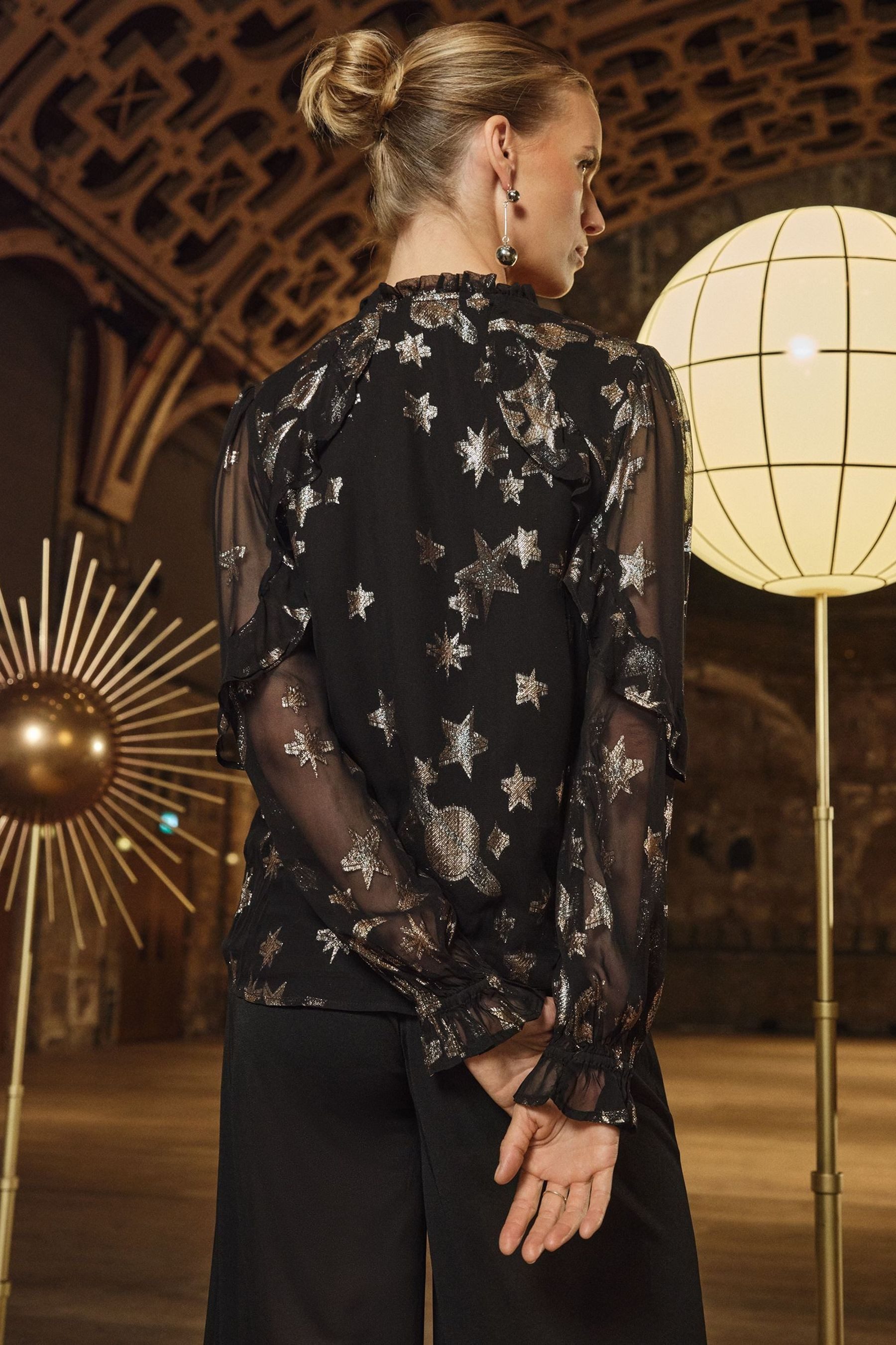 Love & Roses Langarmbluse Love & Roses Langärmliges Metallic-Top, Regular ( günstig online kaufen