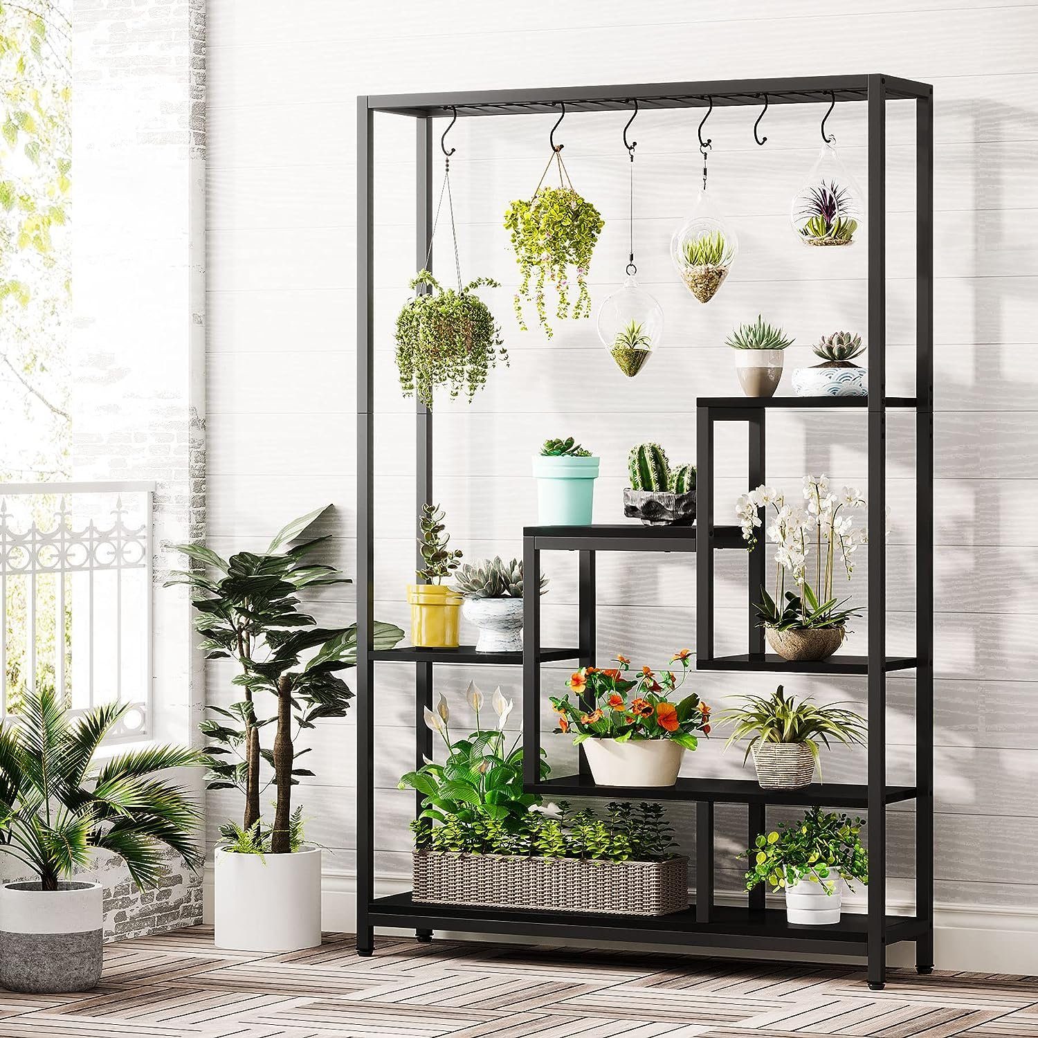 Tribesigns Blumenständer 5 Ebenen Pflanzenregal mit 10 S-Haken – Bild 3 von 5