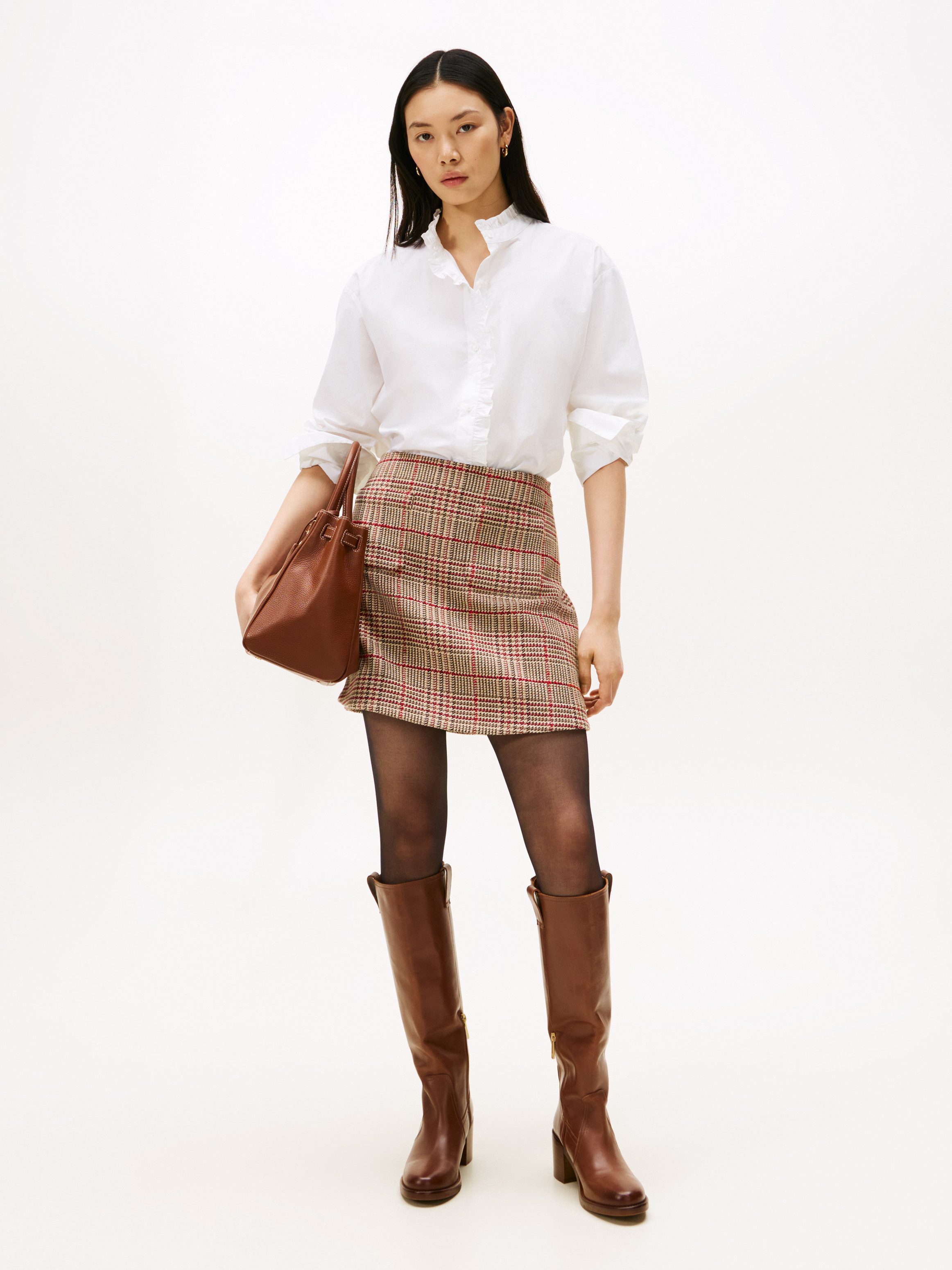 Tommy Hilfiger Rüschenbluse POPLIN RUFFLE SHIRT mit Rüschen Detail