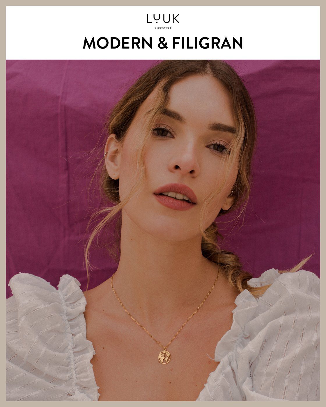 LUUK LIFESTYLE Kette mit Anhänger Weltkarte, günstig online kaufen