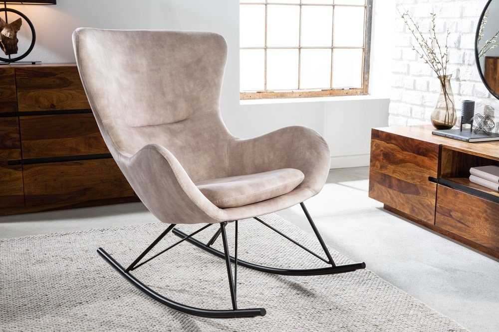 riess-ambiente Schaukelstuhl SCANDINAVIA SWING champagner / schwarz (Einzel günstig online kaufen