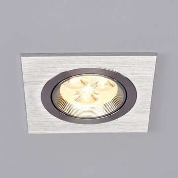 Lindby Strahler Tjark, Modern, Aluminium, Glas, alu gebürstet, klar, 3 flammig, inkl.