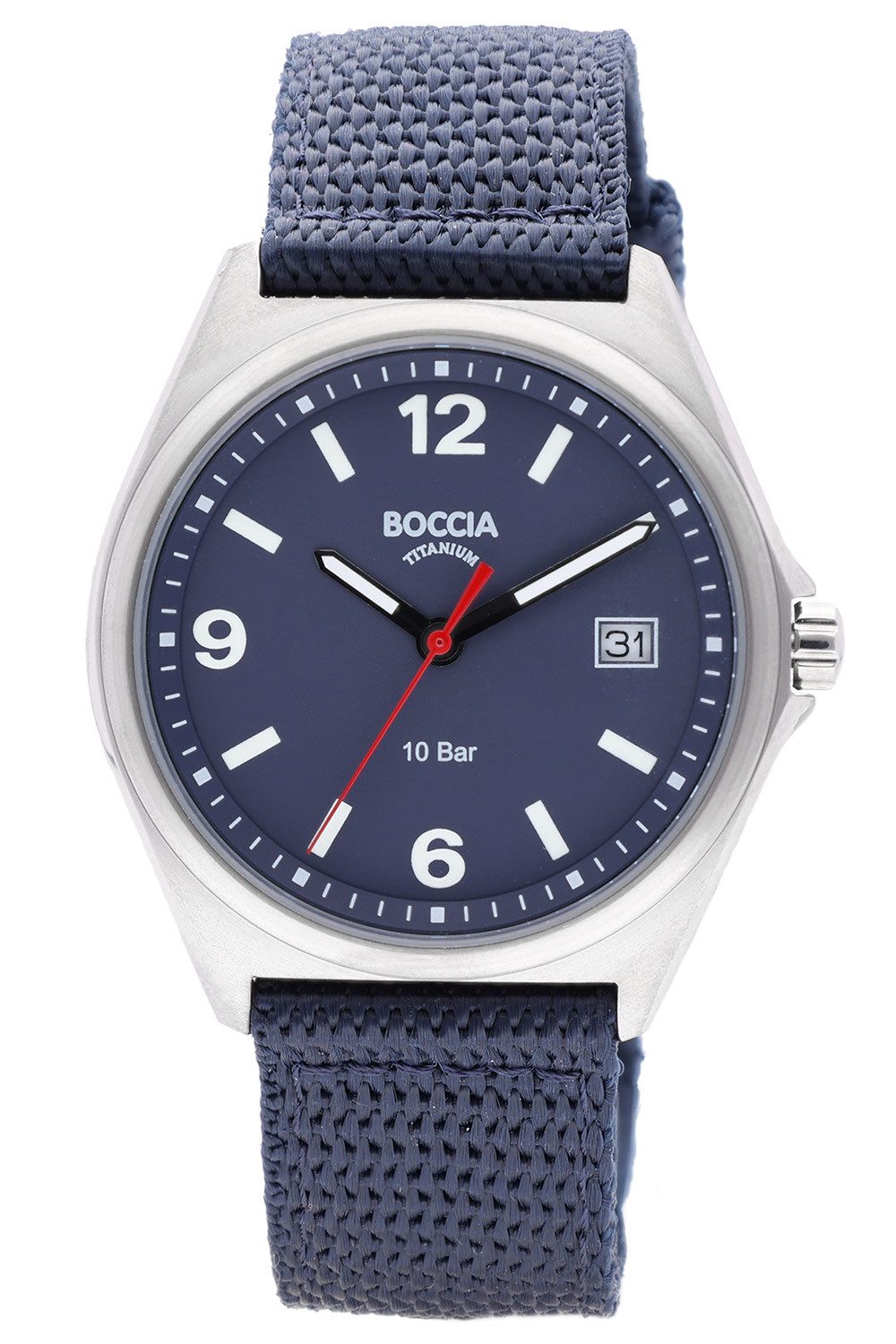 Boccia Quarzuhr Titan 10 bar Navyblau