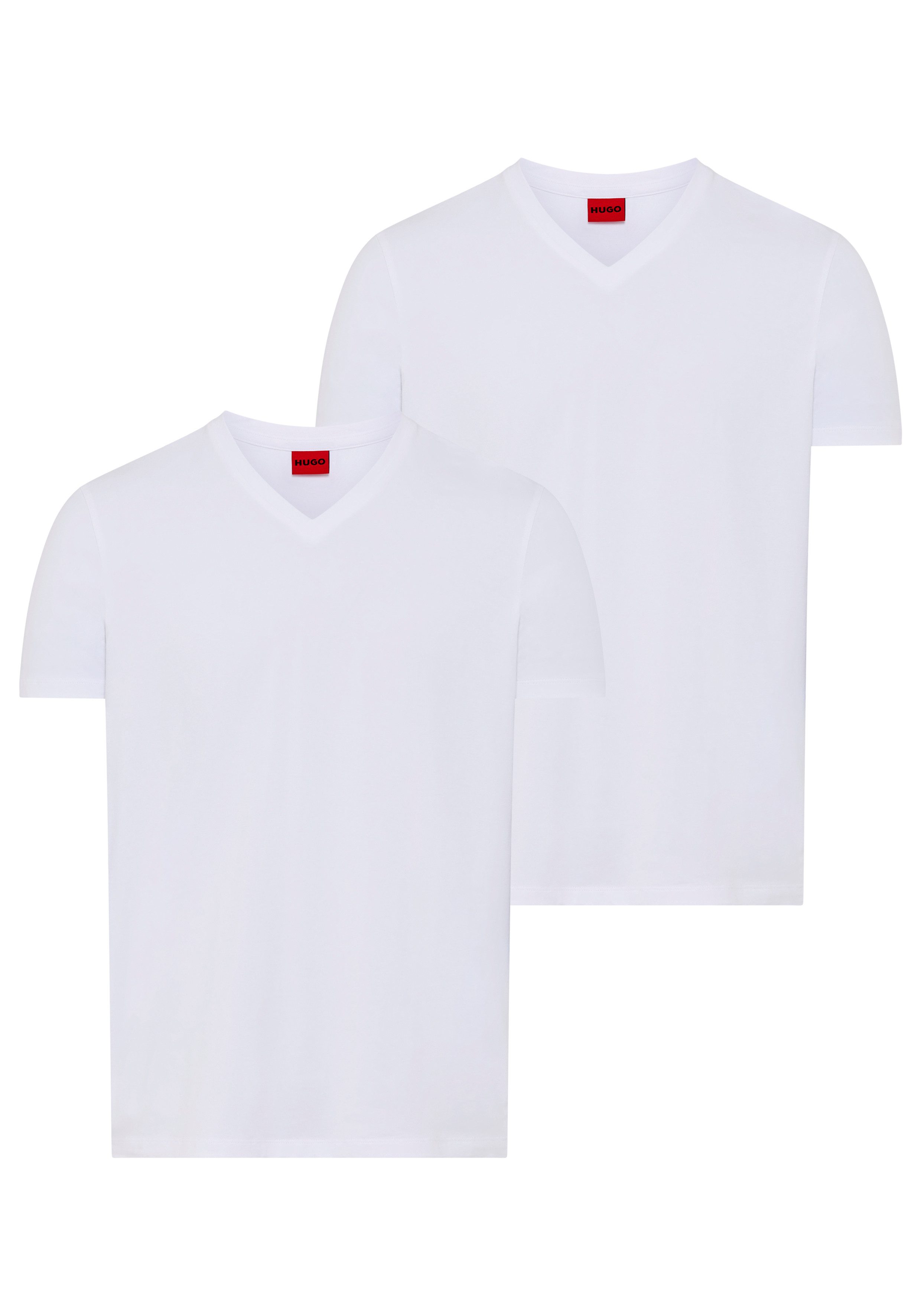 HUGO T-Shirt HUGO-V (Packung, 2er) V-Ausschnitt, Slim-Fit, HUGO Logo-Print günstig online kaufen