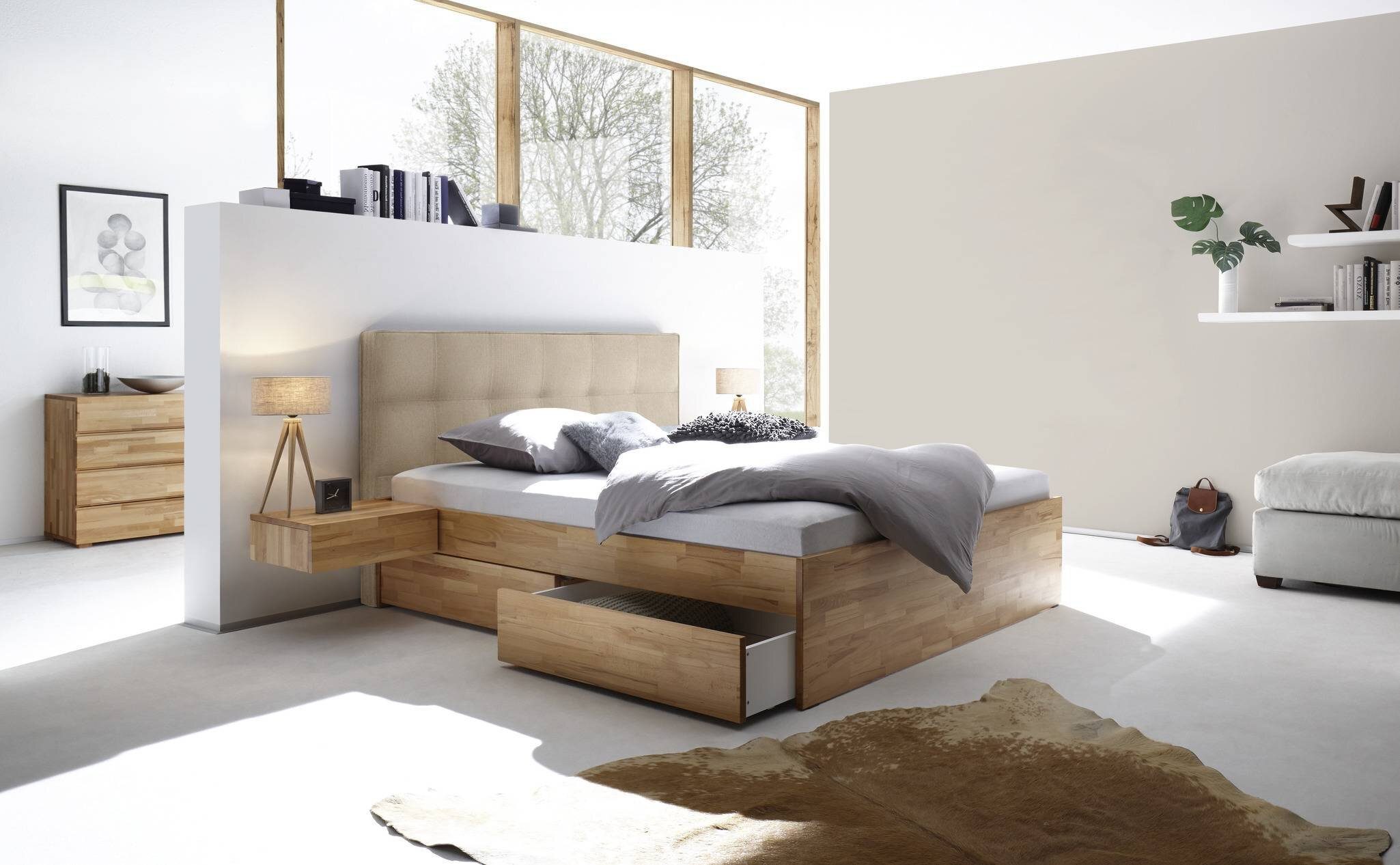 HASENA Bettgestell Hasena Function&Comfort Otello Standard Massivholzbett mit Stauraum (1)