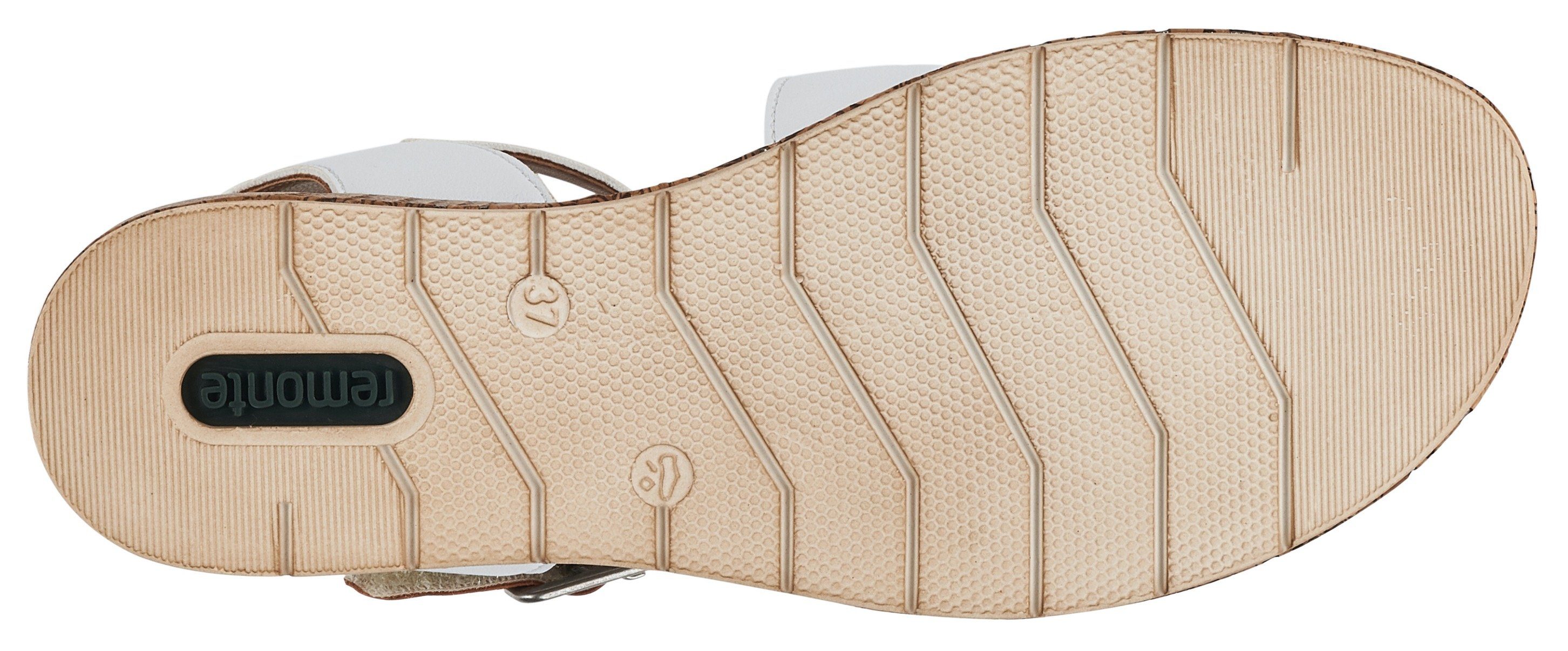 Klettverschlüssen Sandalette Remonte mit weiß-kombiniert