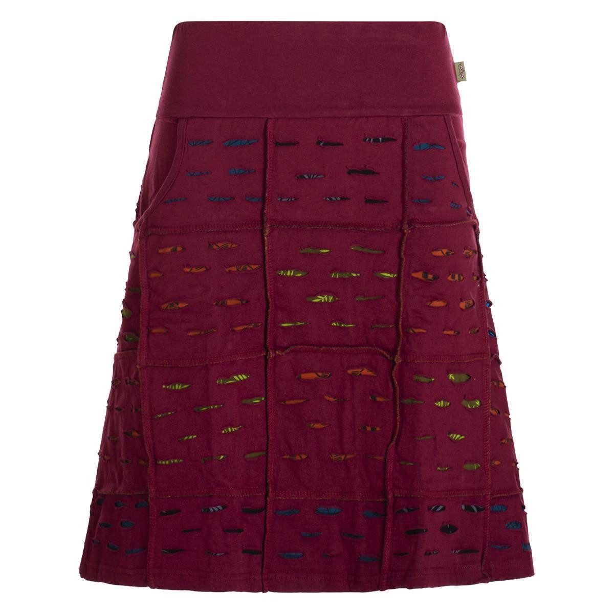 Vishes A-Linien-Rock Damen knielang Rock Baumwolle Cutwork Design A-Linie e günstig online kaufen