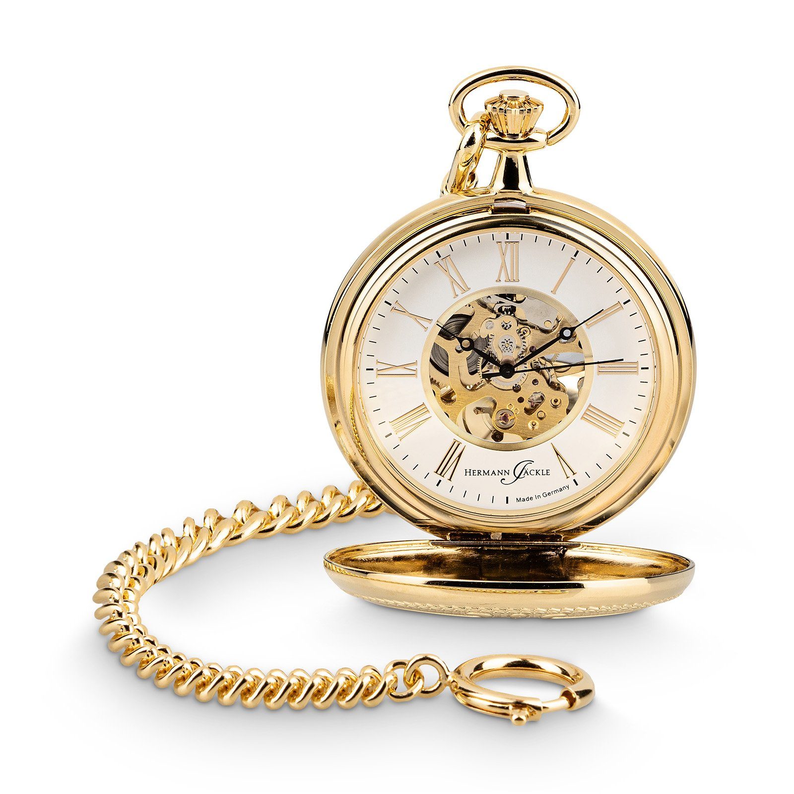 Hermann Jäckle Taschenuhr "Wien Vergoldet", Skelett-Handaufzug, 50 mm, mit günstig online kaufen