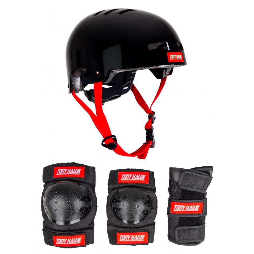 TONY HAWK Skatehelm Protective Set (black), Helm und Schonerset für Kinder