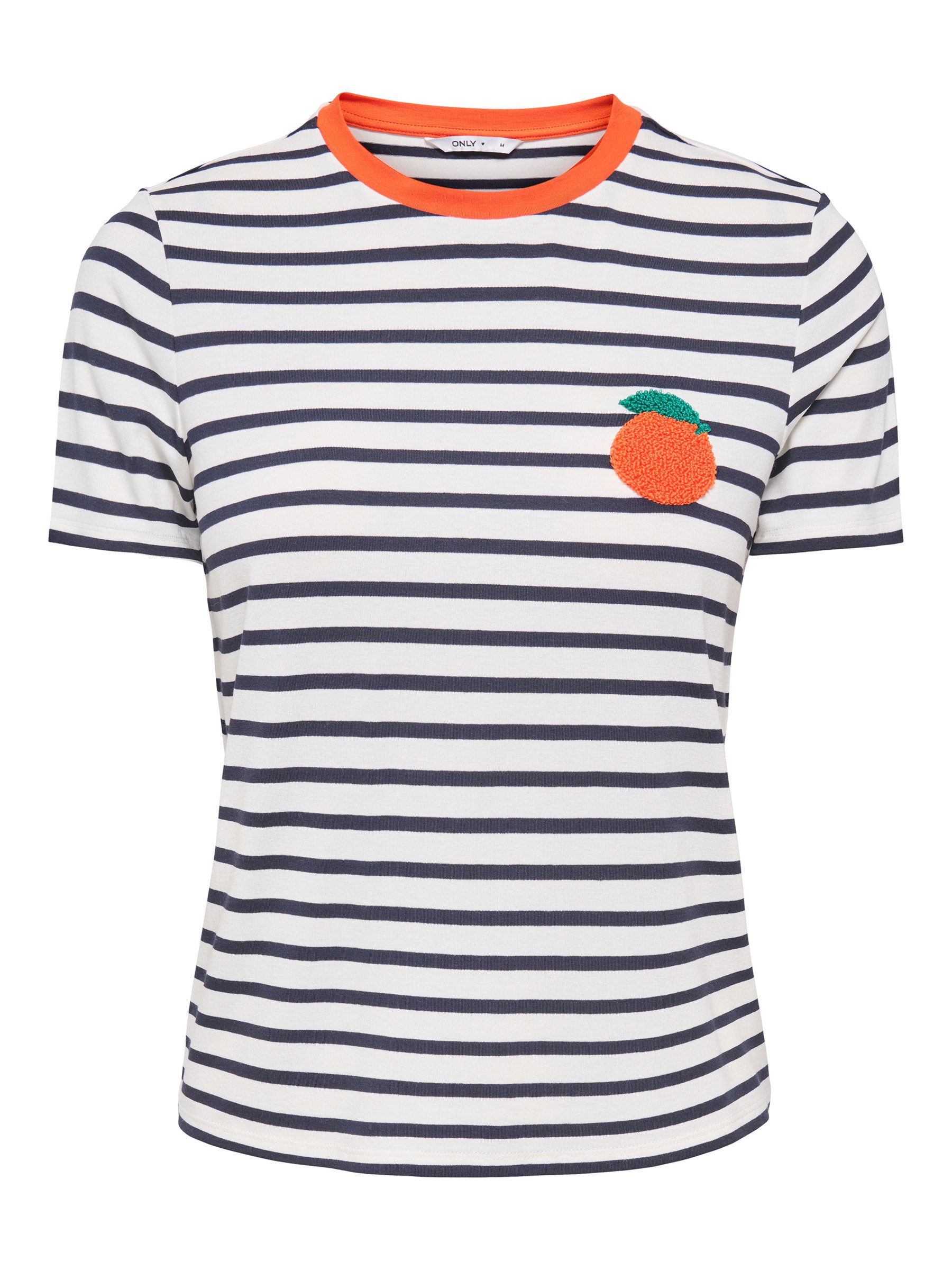 ONLY T-Shirt Stilvolles Streifendesign mit Herz-Dekor (2-tlg) ONLHEART LIFE günstig online kaufen