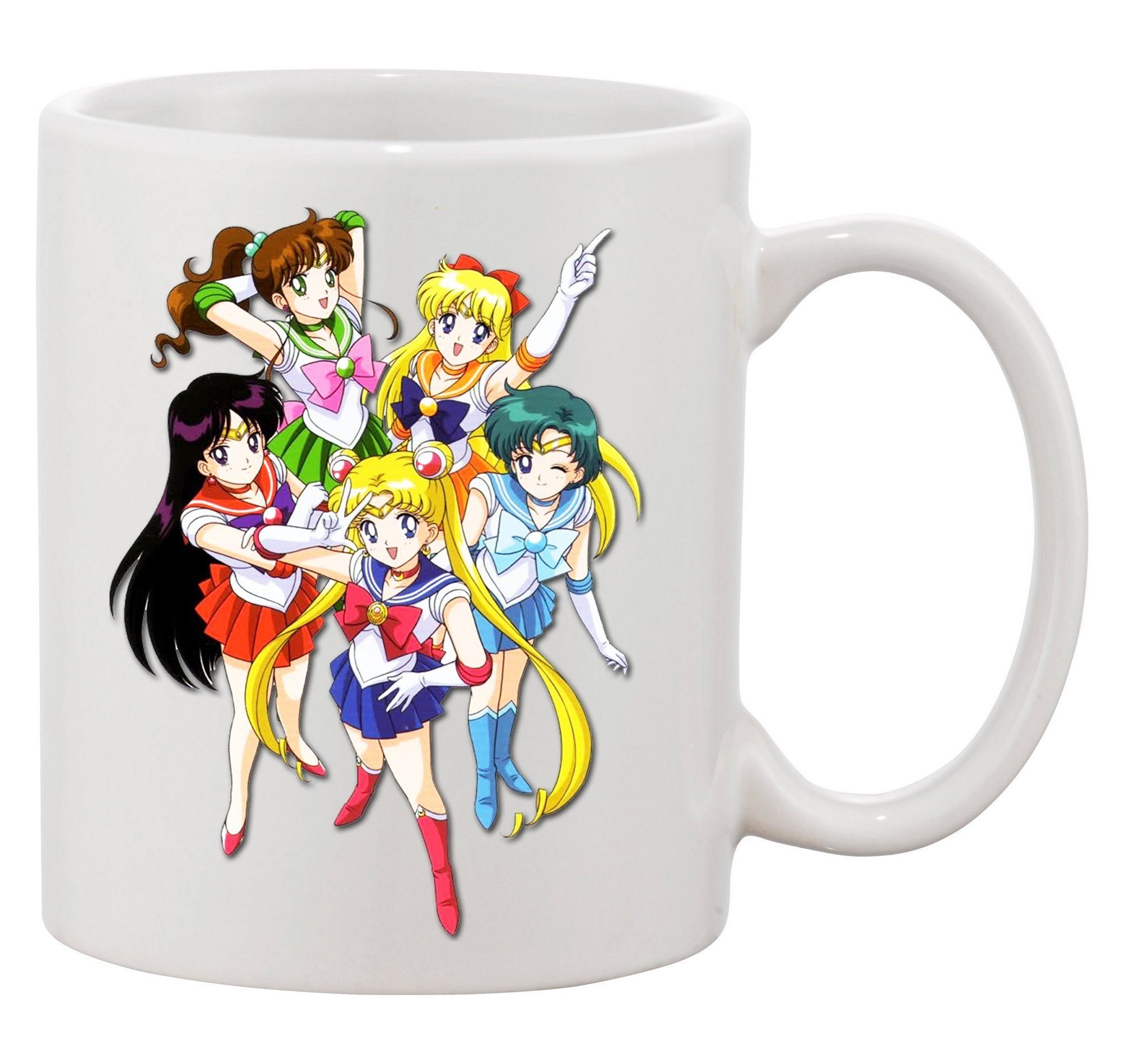 Blondie & Brownie Tasse Sailermoon and Friends Freunde Anime Jupiter Manga, Keramik, Spülmaschinenfest Weiss XXL (600ml)