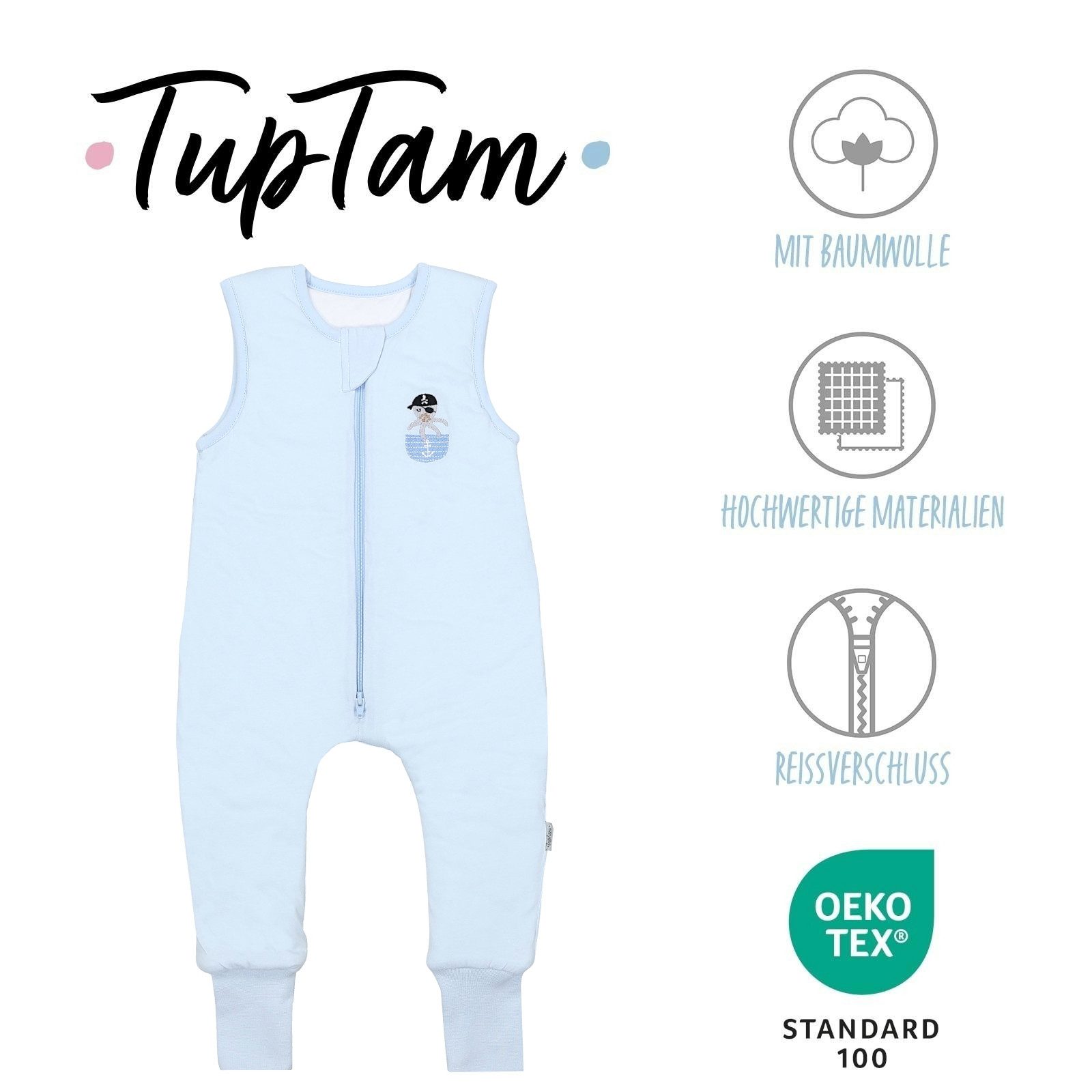 TupTam Babyschlafsack Schlafsack mit Beinen ohne Ärmel 2.5 TOG Ganzjahr – Bild 2 von 5