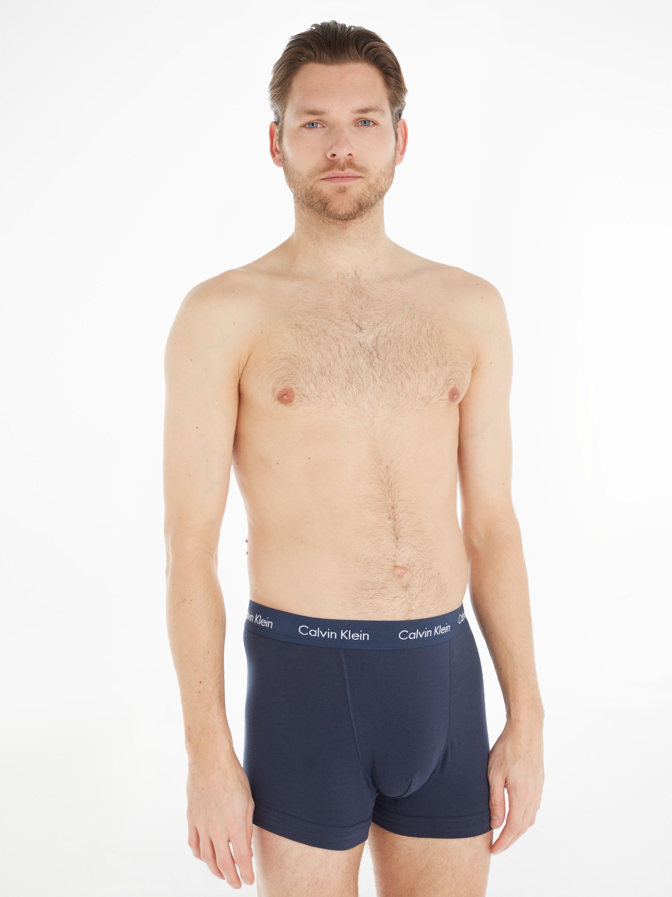 Neue Ware mit Bonus Calvin Klein Underwear in Logo-Elastikbund blautönen mit (3-St) Boxer