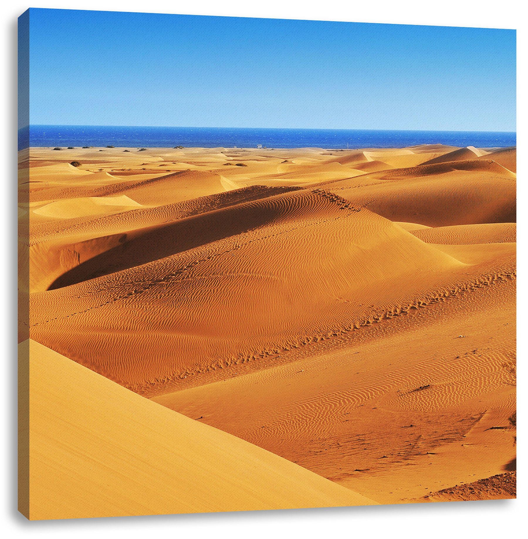 Pixxprint bespannt, Meer (1 Wüste Wüste Leinwandbild Leinwandbild am St), am fertig Zackenaufhänger inkl. Meer,