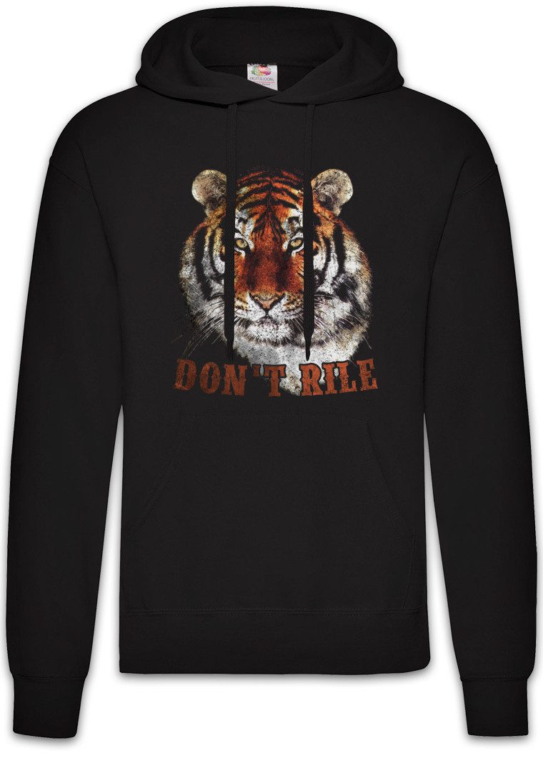 Hoodie Don't Rile Herren Hoodie Tiger Kopf Head White Animal Wildlife Africa