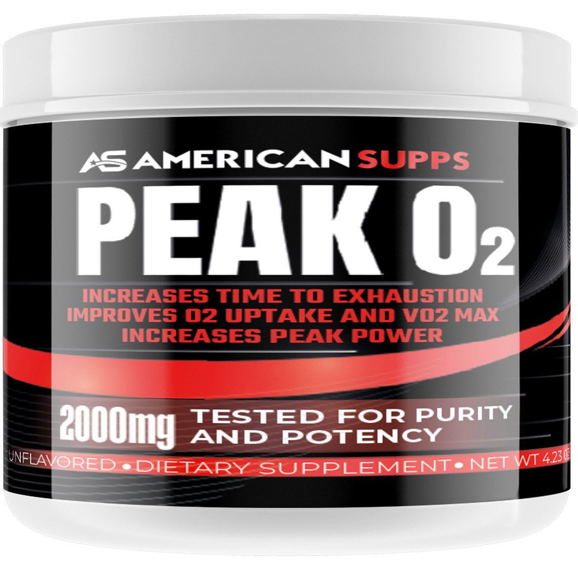 Peak O2 2000mg Booster mit Cordyceps Reishi für Triathlon, Marathon Pulver