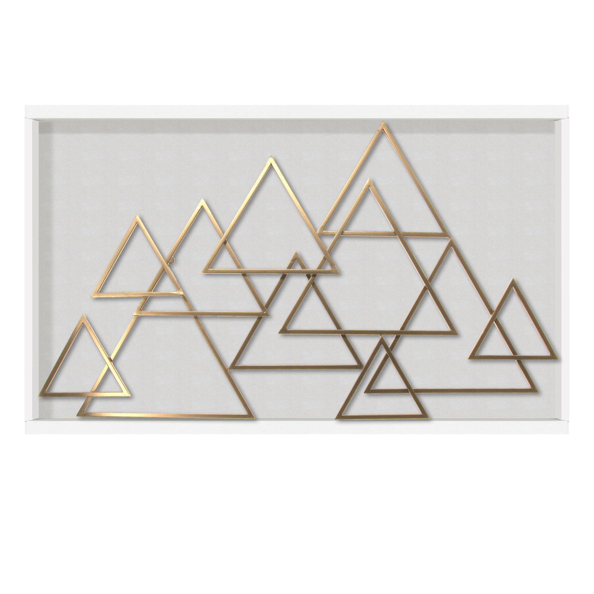 Art for the home Wandbild Modern Geo, Art, Landschaft (1 St), ration Metal Kunst Luxus Modern Dreiecke 1.11m x 64 cm
