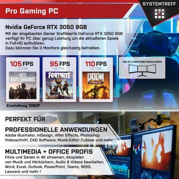 SYSTEMTREFF Basic Gaming-PC (AMD Ryzen 5 5500, GeForce RTX 3050, 32 GB RAM, 500 GB HDD, 512 GB SSD, Luftkühlung, Windows 11, WLAN)