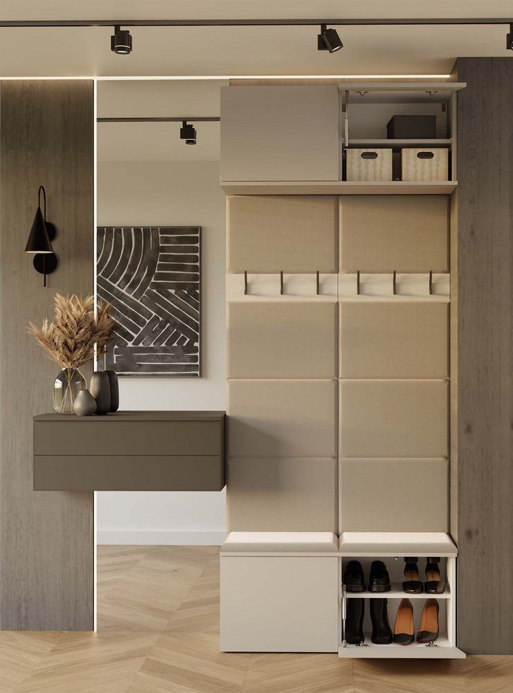 Raumhirsch Furniture Schuhschrank Garderoben-Set (Schuhschrank und 6 Kleiderhaken)