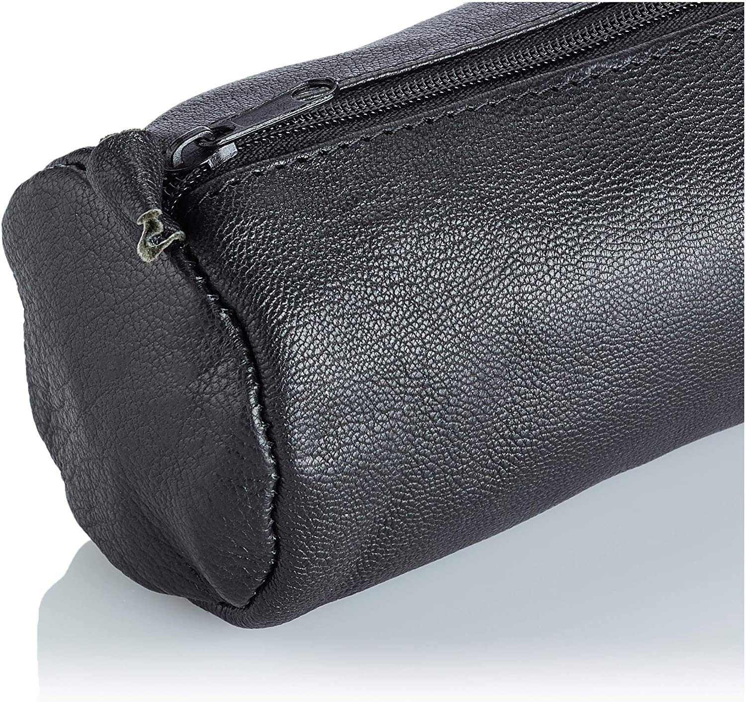 Alassio® Federmäppchen Alassio Schlamperrolle Leder schwarz günstig online kaufen