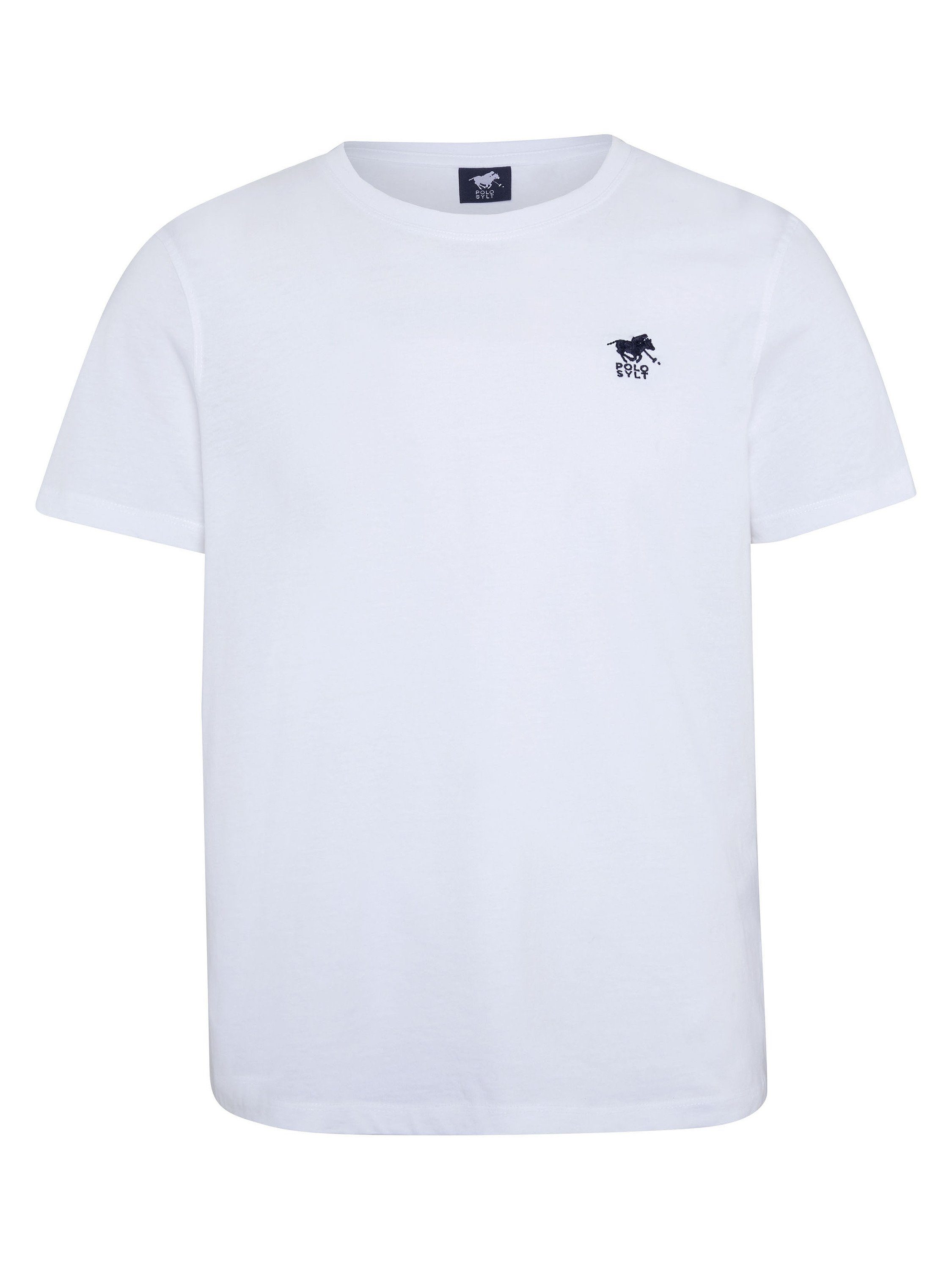 White mit Bright gesticktem T-Shirt Logo-Symbol Polo Sylt