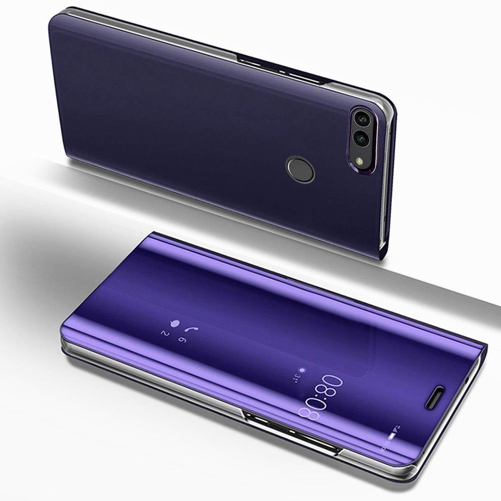 FITSU Handyhülle Spiegel Hülle für Huawei P Smart Handytasche, Schlanke Klapphülle, elegantes Flipcase, Handyhülle mit Standfunktion