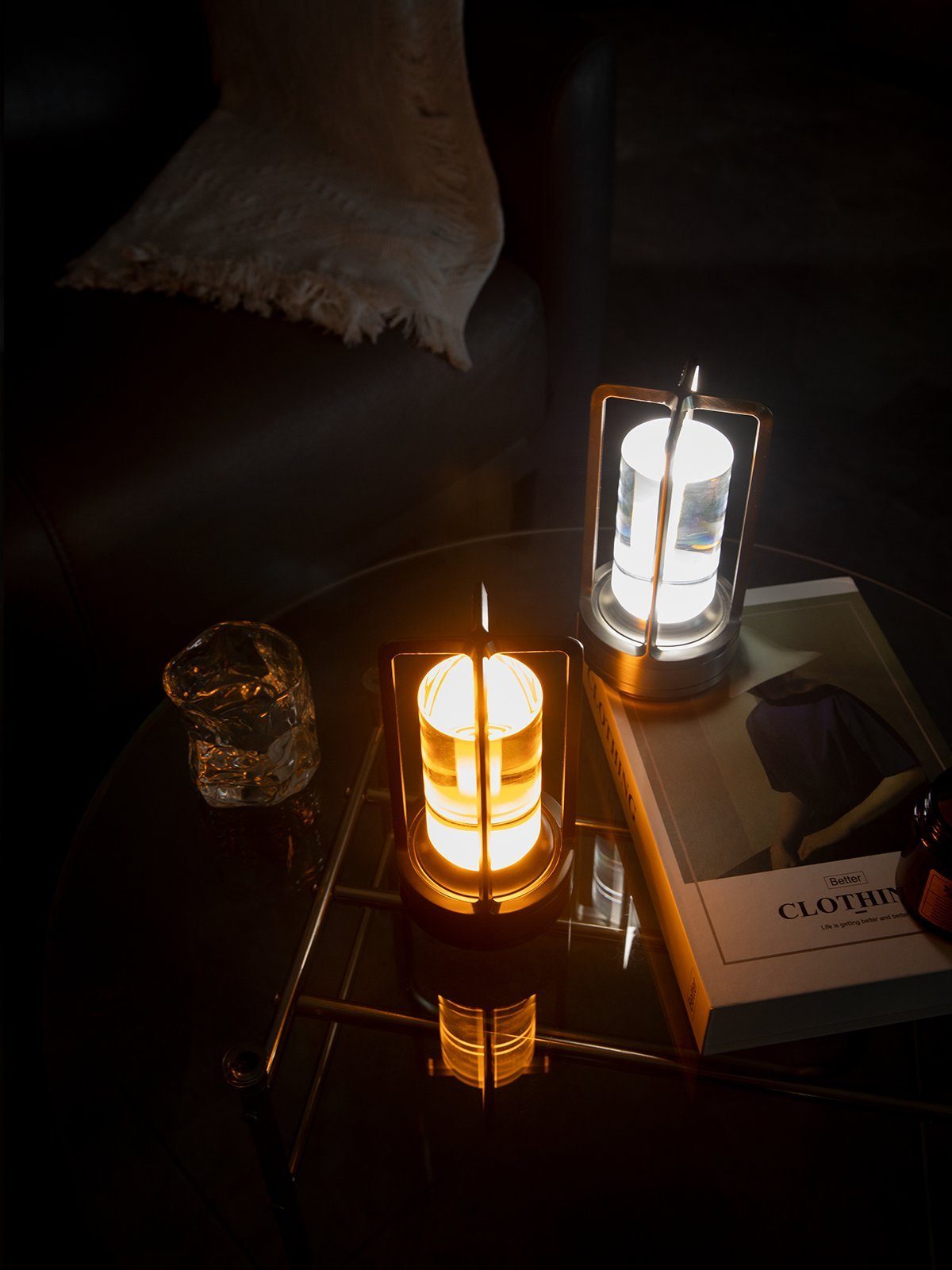 Schlafzimmer kristalle Akku Wohnzimmer LED LIGHTSTUDIO kabellos Touch Tischlampe Außen-Tischleuchte Tischlampen, Nachttischlampe Tischleuchten, dimmbar Gold