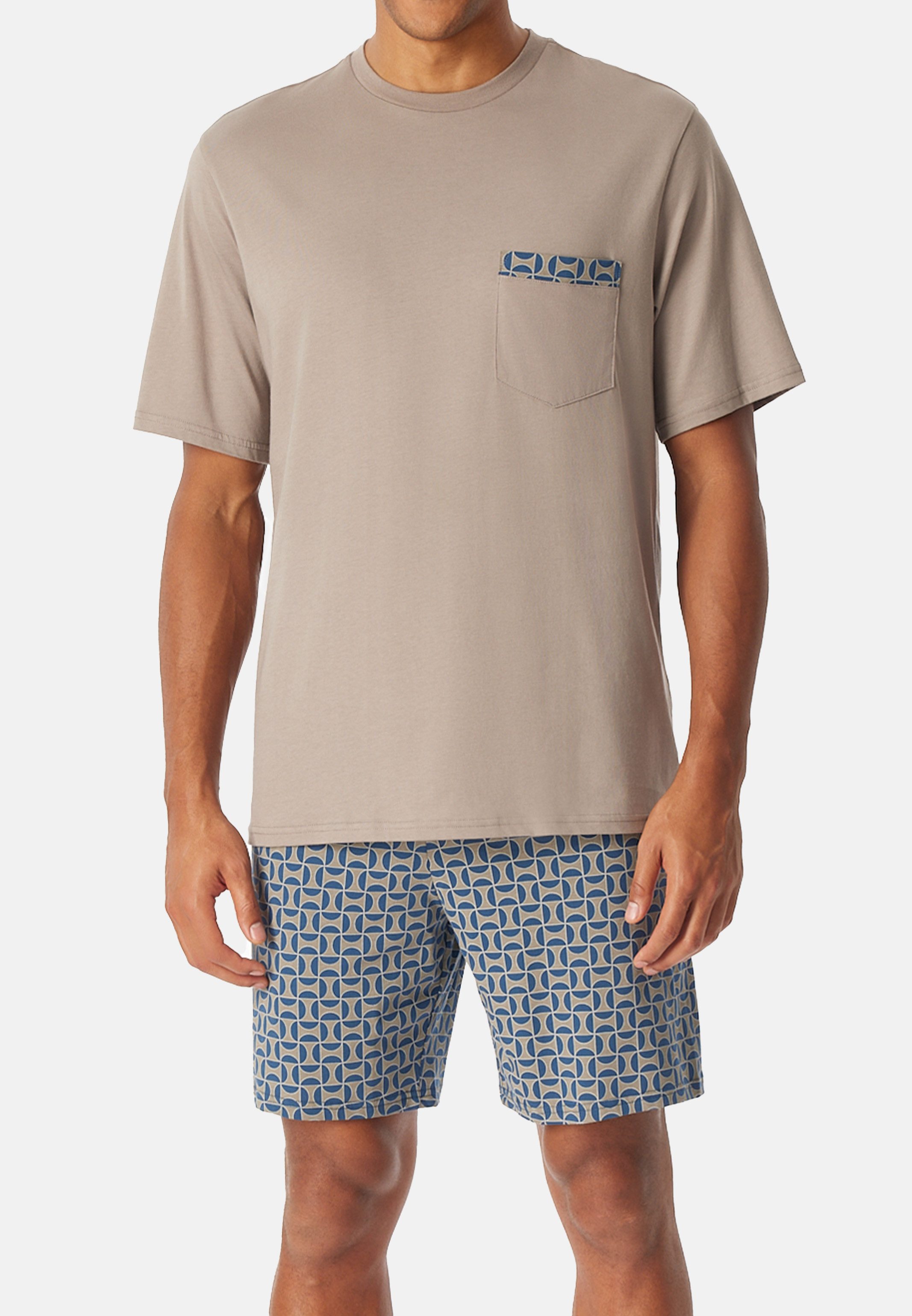 Schiesser Pyjama Comfort Nightwear (Set, 2 tlg) Schlafanzug - Baumwolle - Atmungsaktiv