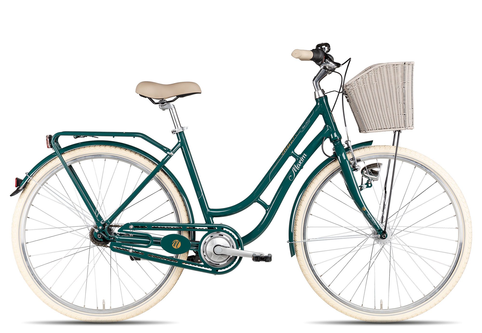 Maxim Cityrad Maxim Anno 1902 Wave, 7 Gang Shimano Nexus 7 SG-C3001 Rücktritt Schaltwerk, Nabenschaltung Rücktritt, Nabenschaltung Rücktritt grün
