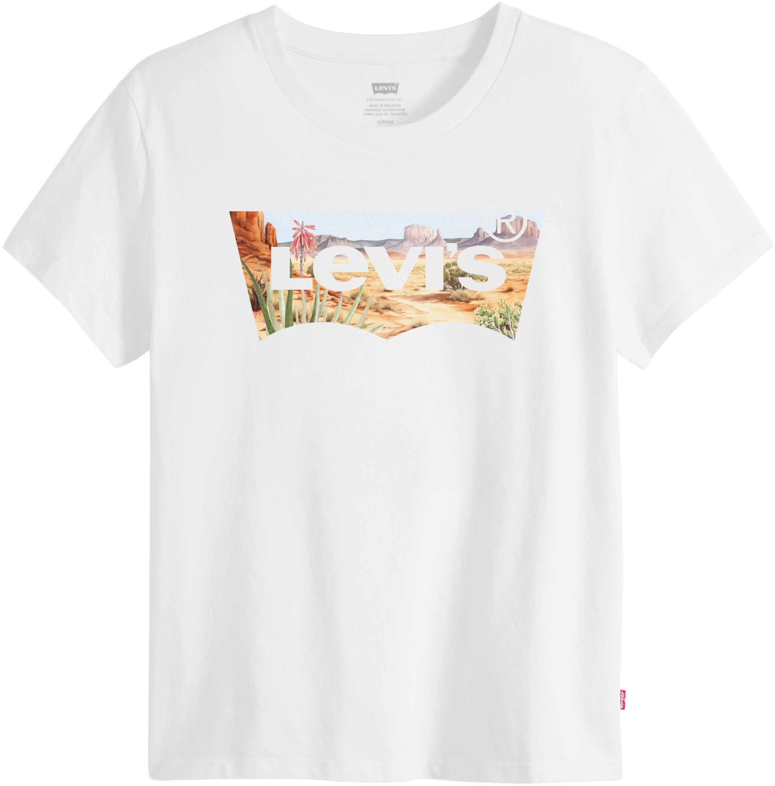 Levi's® Rundhalsshirt THE PERFECT TEE mit Logo im Metallic-Holo Print – Bild 5 von 5