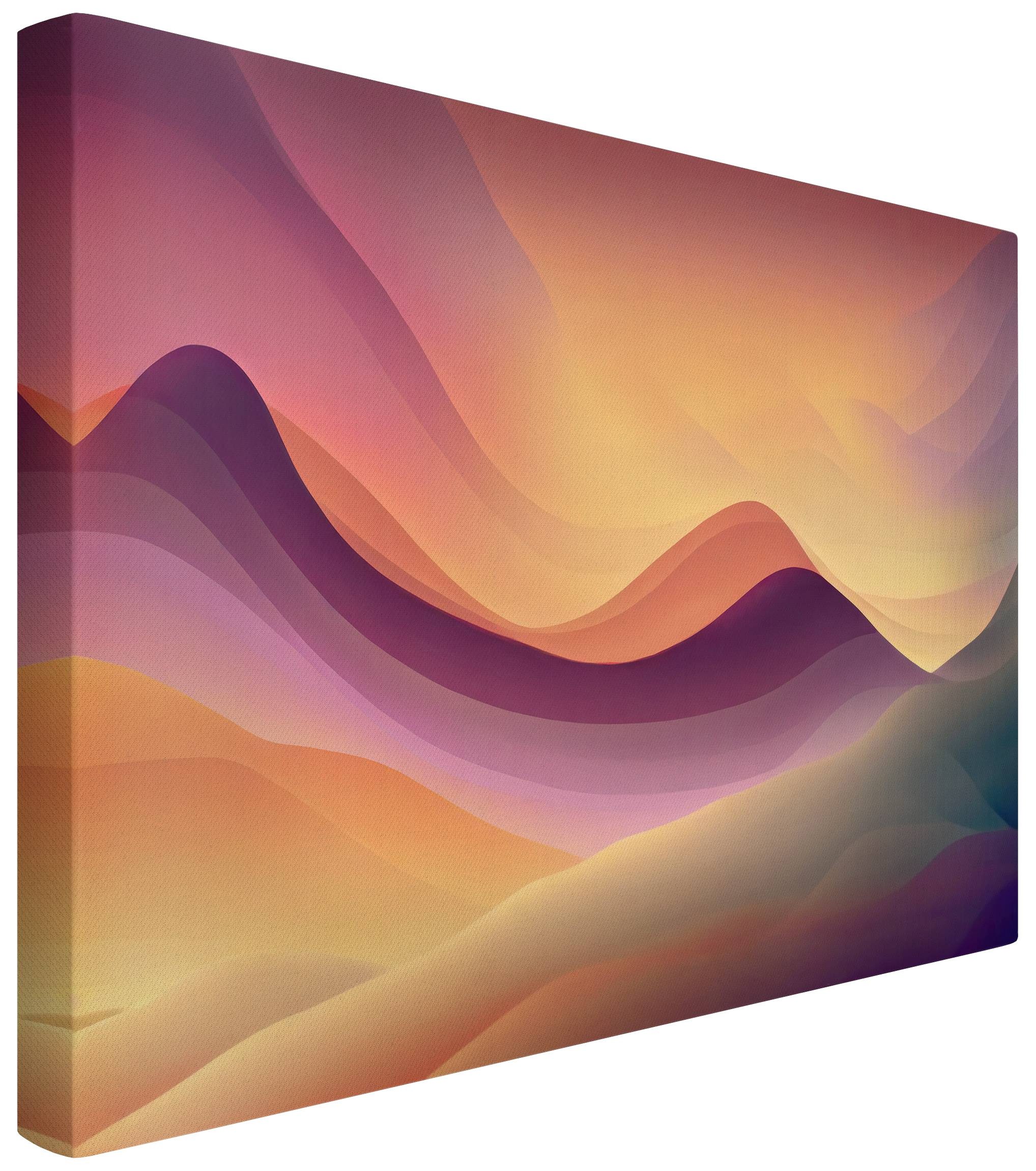 Bilderdepot24 Leinwandbild Akustikbild Abstrakt Modern Abendlicher Farbverlauf Akustik Bilder, Abstrakt (Wandbild im Leinwandstil mit 4 cm Keilrahmen für bessere Raumakustik), reduziert störenden Nachhall & Echos in Wohnzimmer Schlafzimmer Küche
