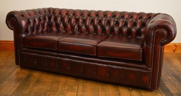 JVmoebel Chesterfield-Sofa Sofagarnitur Ohrensessel Ledersofa Couch Hocker Set 4tlg Sofort, 4 Teile, Made in Europa