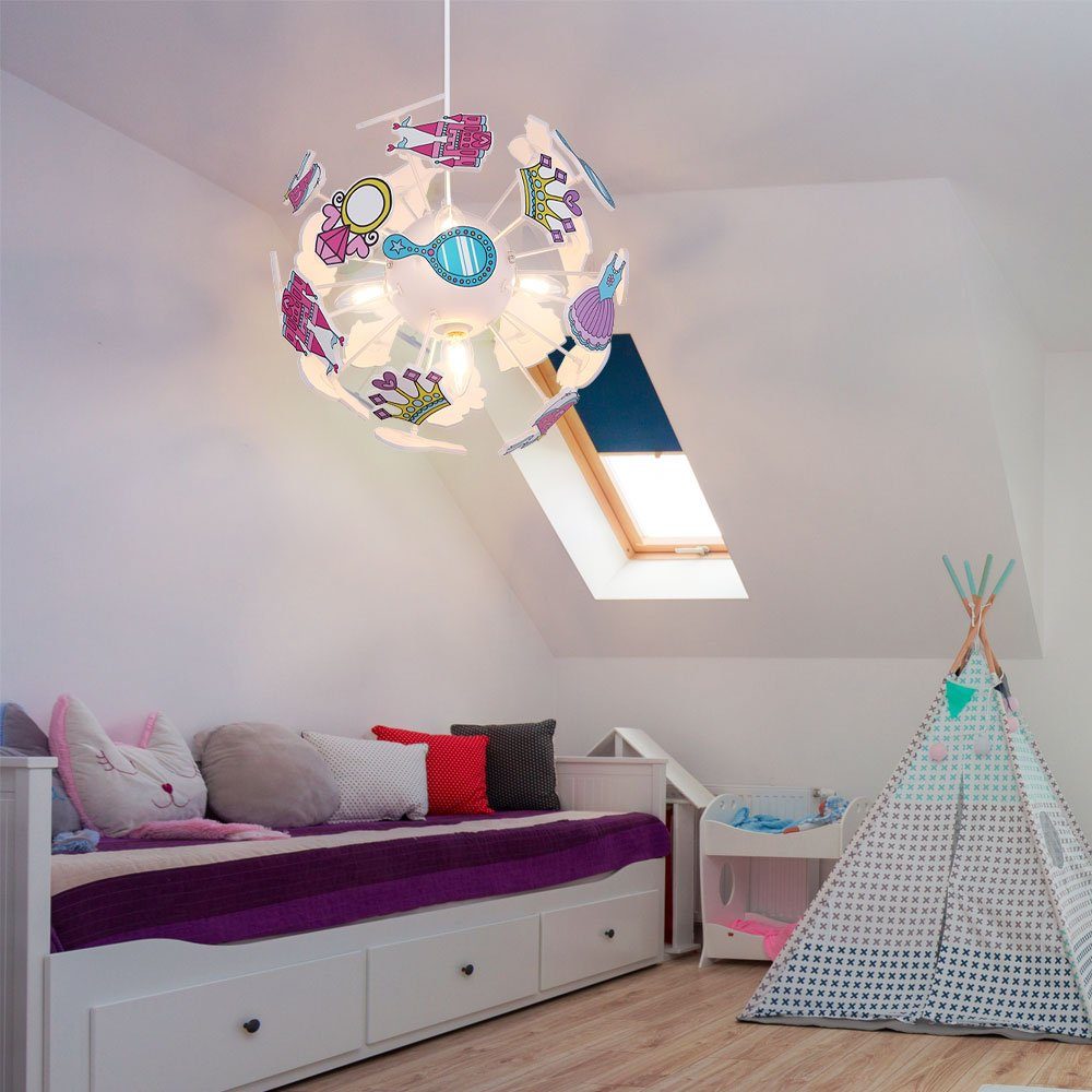 Leuchtmittel Pendelleuchte, Hänge Spiel inklusive, Kinder LED Zimmer Kleid Strahler etc-shop Lampe Warmweiß, Mädchen