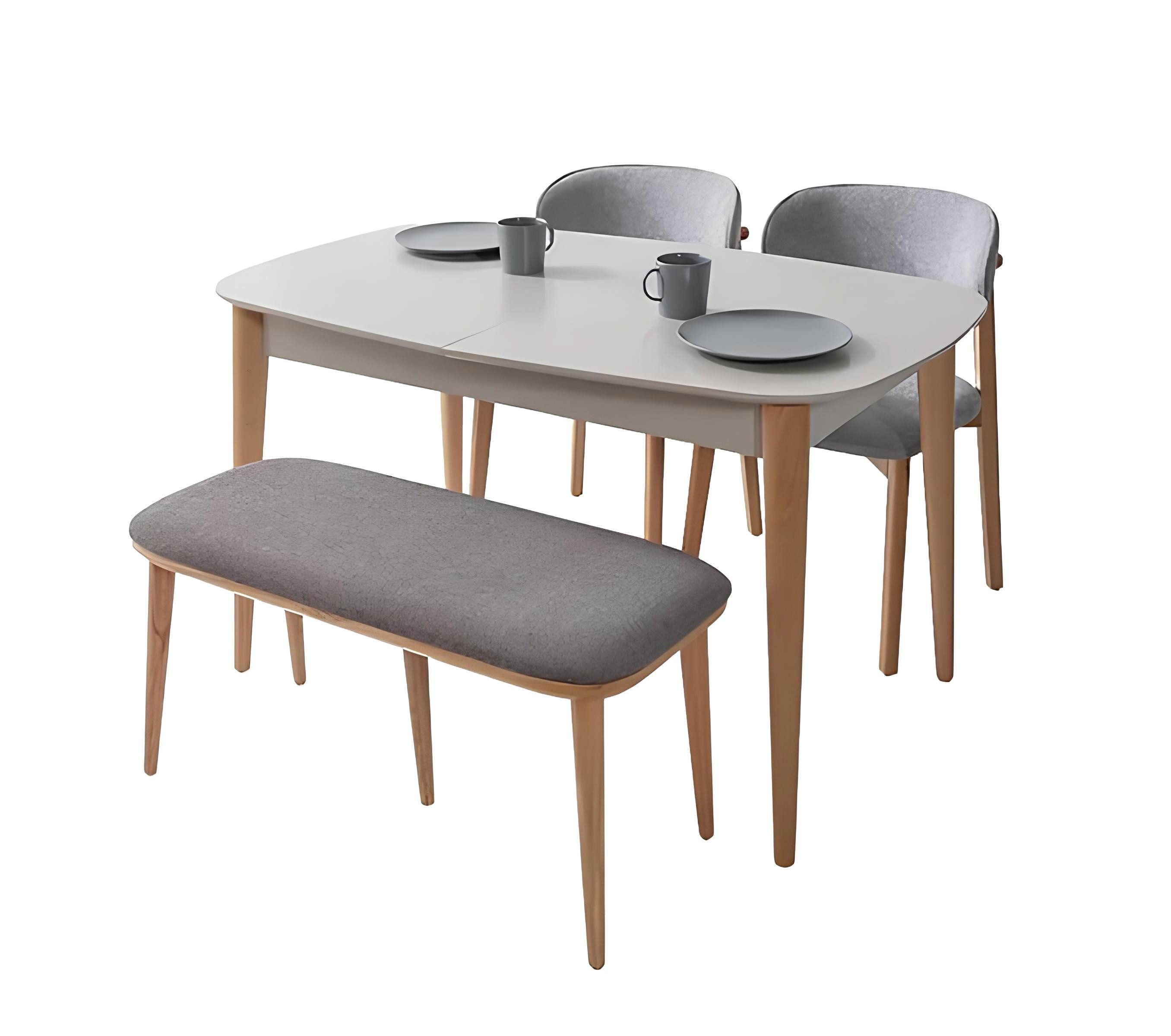 Essgruppe Esszimmermöbel-Set mit ausziehbarem Tisch und bequemen Stühlen