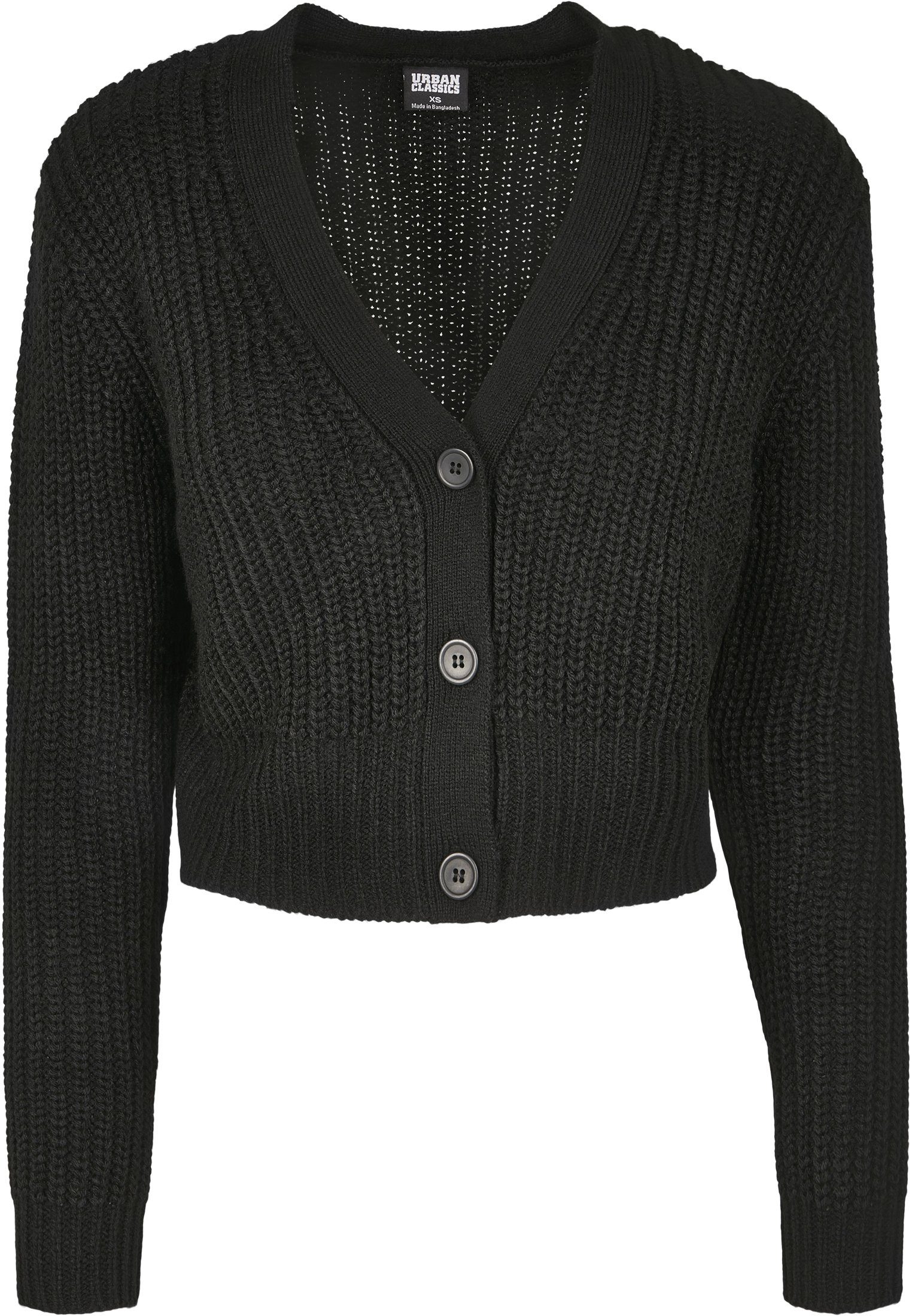URBAN CLASSICS Strickjacke Damen Ladies black Cardigan Short (1-tlg)