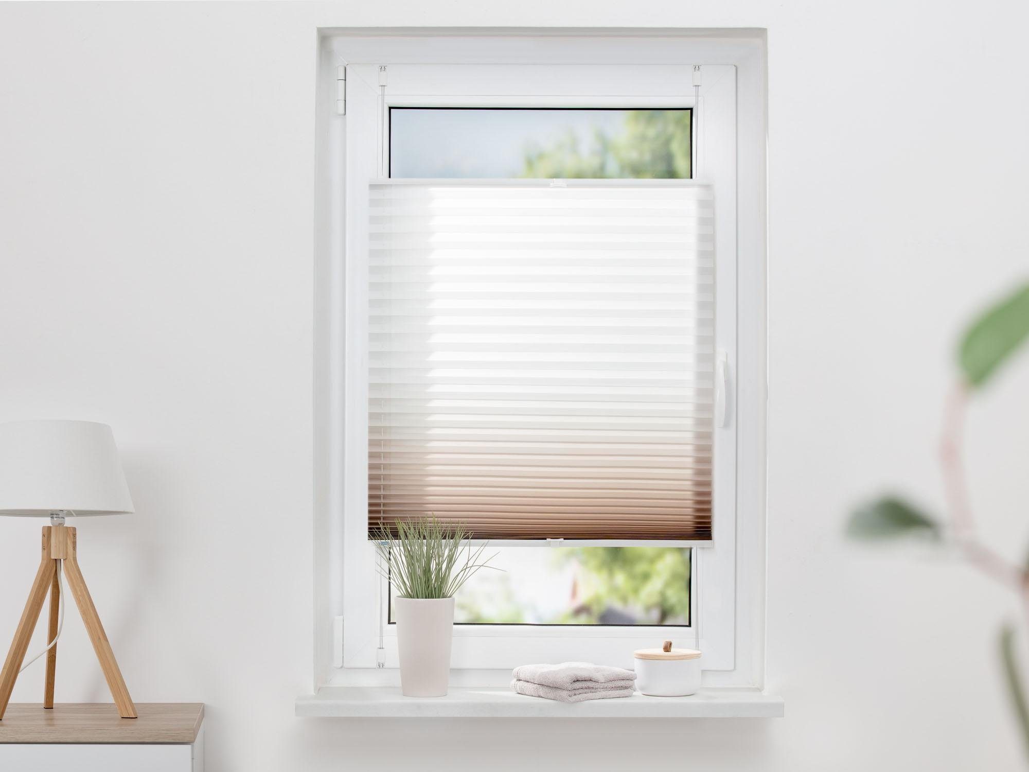 K-HOME Plissee Farbverlauf Sunrise, Lichtschutz, ohne Bohren, verspannt, Klemmfix – Bild 5 von 5