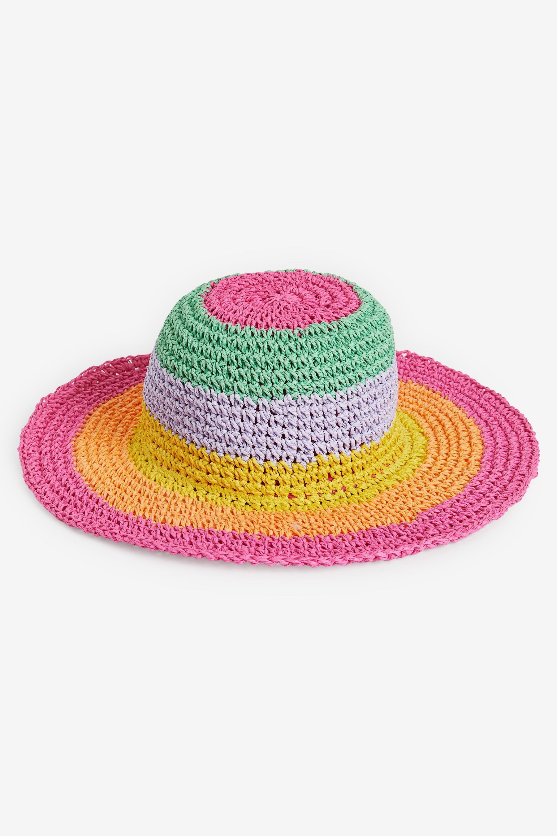 Strohhut Strohhut mit Regenbogenstreifen