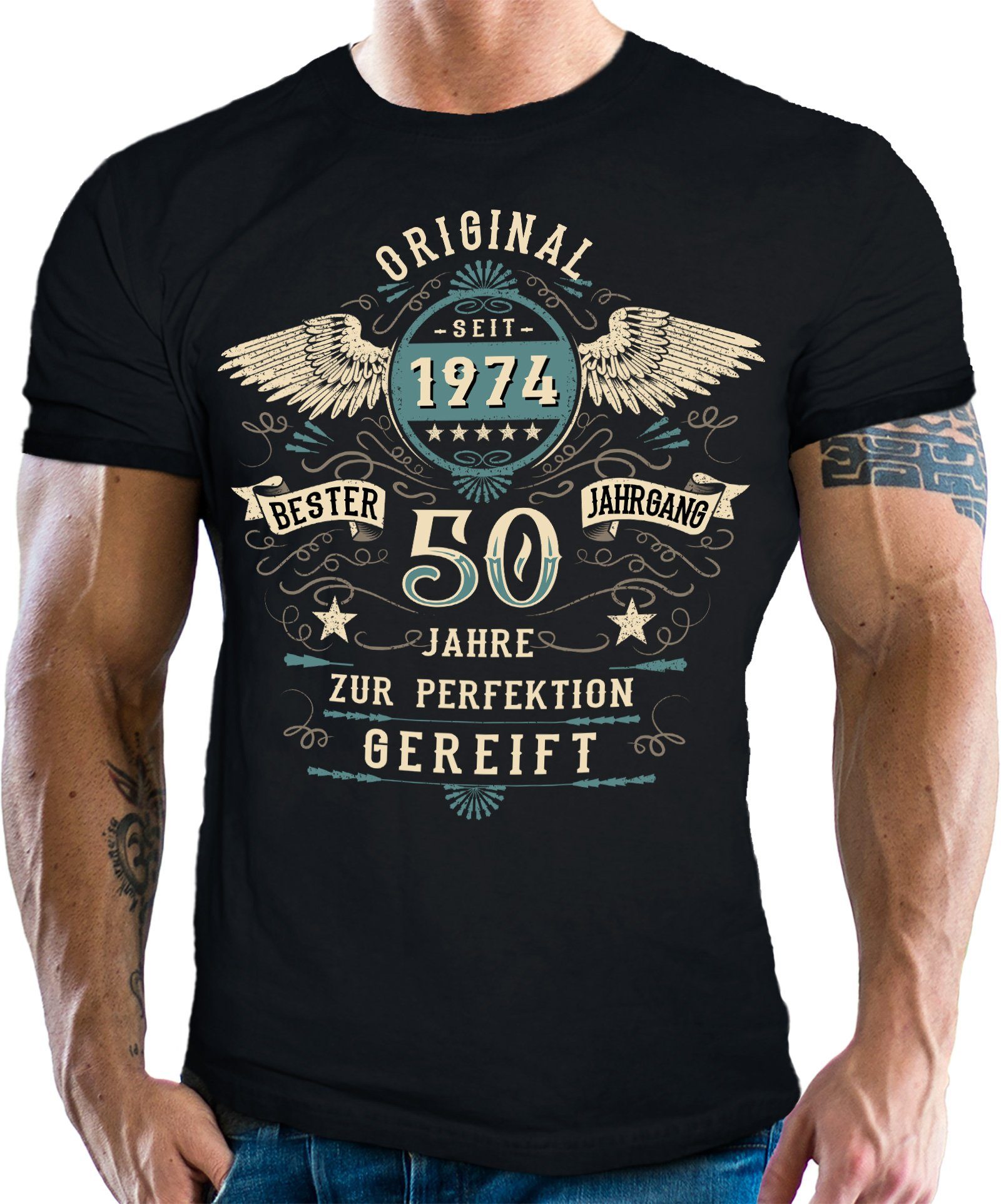 LOBO NEGRO® T-Shirt als Geschenk zum 50. Geburtstag: Original seit 1974
