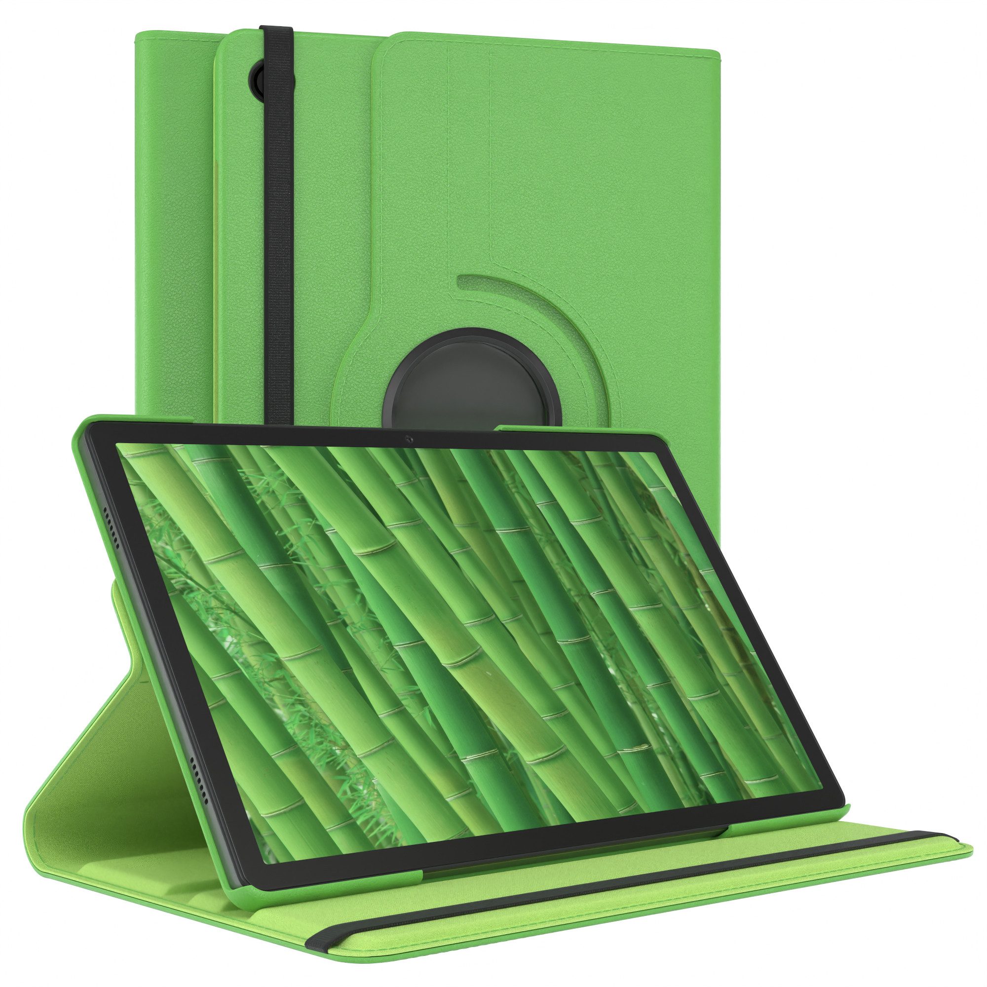 EAZY CASE Tablet-Hülle Rotation Case für Galaxy Tab A9 Plus Rotationcase 11 Zoll, Tabletcover Case Hardcover Flipcover zum Aufstellen Klapp-Case Grün