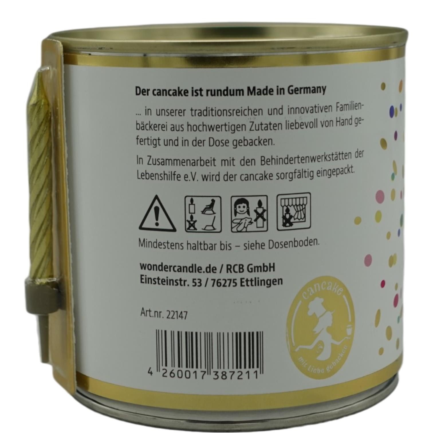 Wondercandle Geburtstagskerze Happy Birthday Brownie Kuchen in der Dose – Schokoladige Geschenkidee (kein Set, kein Set)