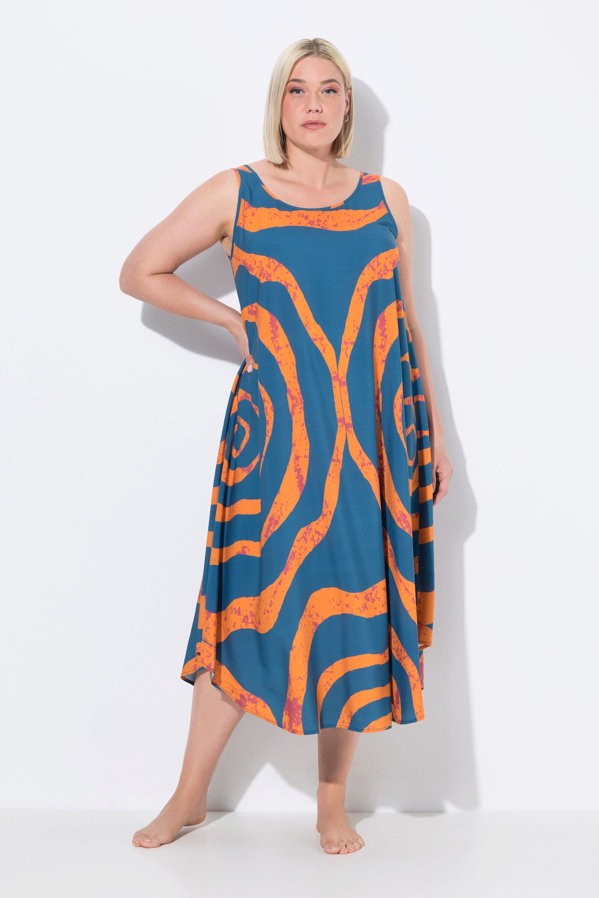 Ulla Popken Maxikleid Midikleid Kreise A-Linie günstig online kaufen