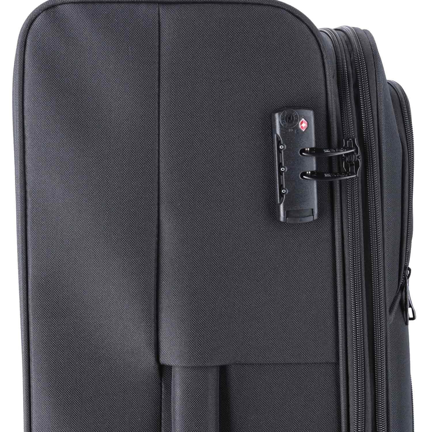 TheTrueC Koffer TheTrueC 3er Kofferset S/M/L Kopenhagen Black, 4 Rollen Rollen