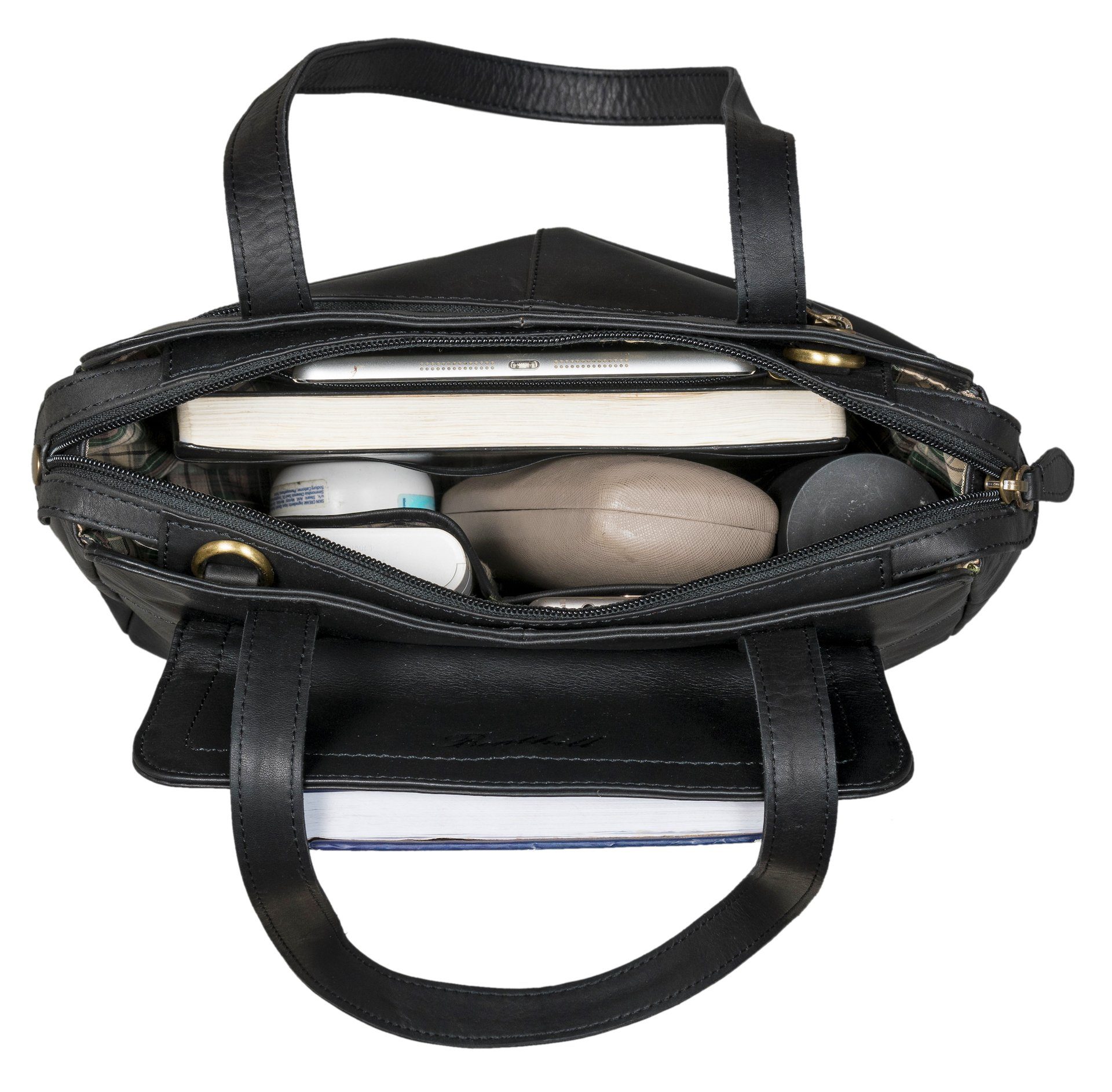 Benthill Handtasche Damen Echt Leder Henkeltasche Umhängegurt Vintage Tasche Umhängetasche, Schultergurt / Umhängegurt Reißverschlussfach